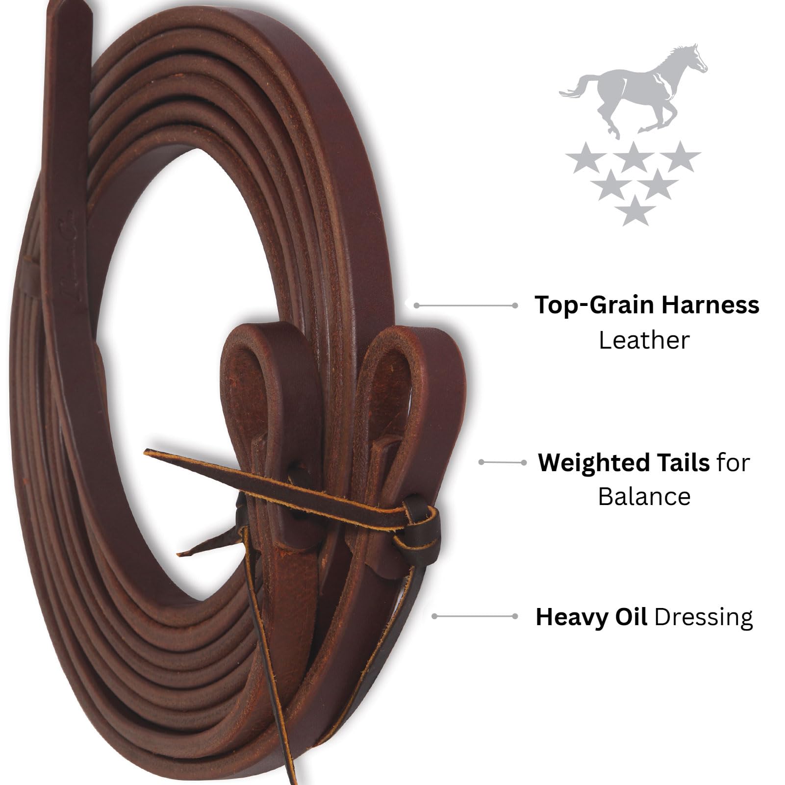Ranchhand RH706 Führstrick Split Heavy Geölt Leder Braun