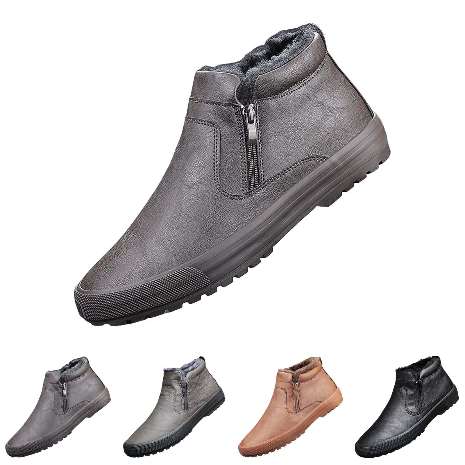 generisch Zapatos de invierno para hombre, forrados cálidos, zapatos informales, cremallera lateral, zapatos de trekking para hombres, exteriores, trekking, senderismo, deportes, senderismo,
