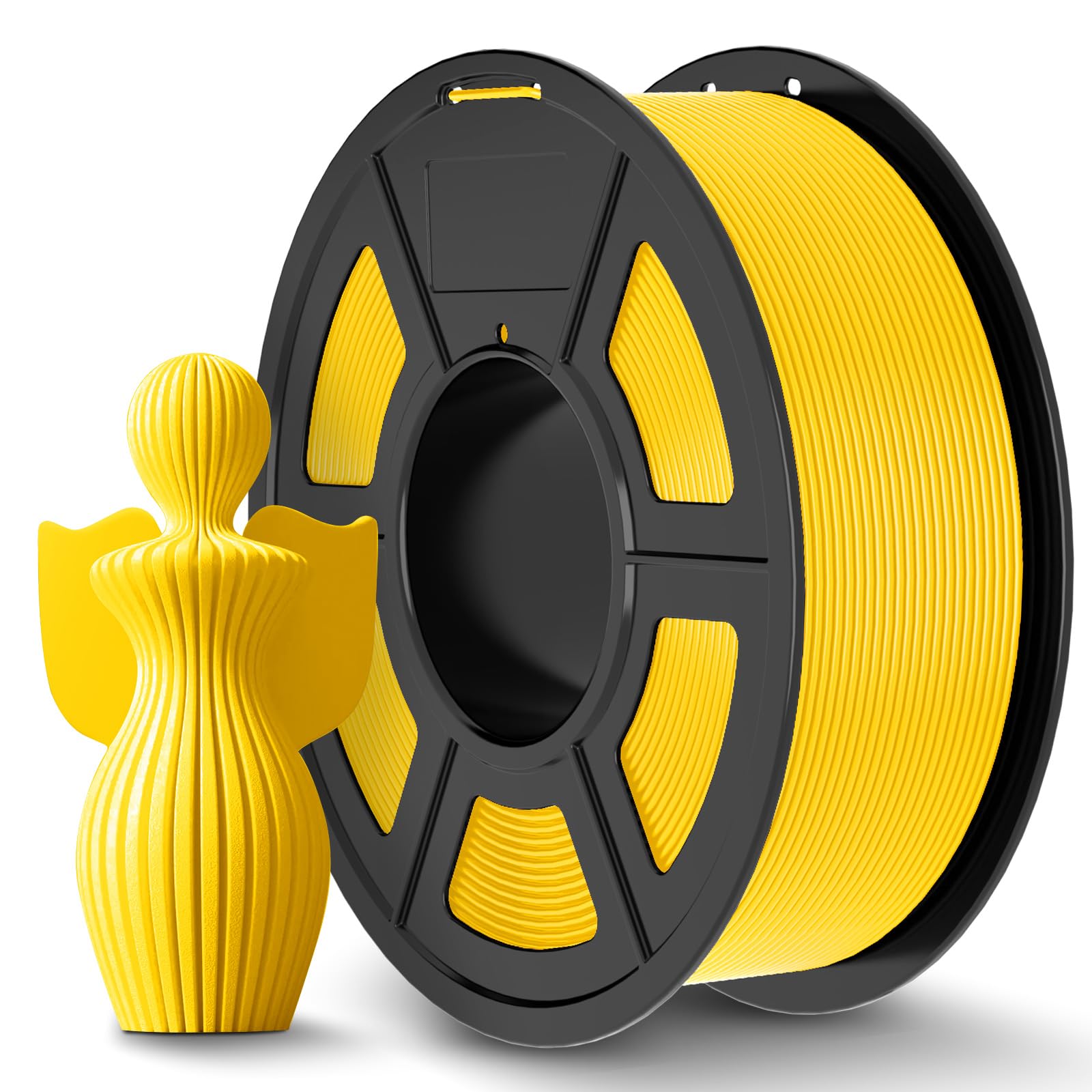 JAYO PLA+ Filament 1.75mm, PLA Plus for Most 3D Printer, Neatly Wound, Accurate +/- 0.02mm, 1.1KG (2.42LBS), 363M, Yellow.