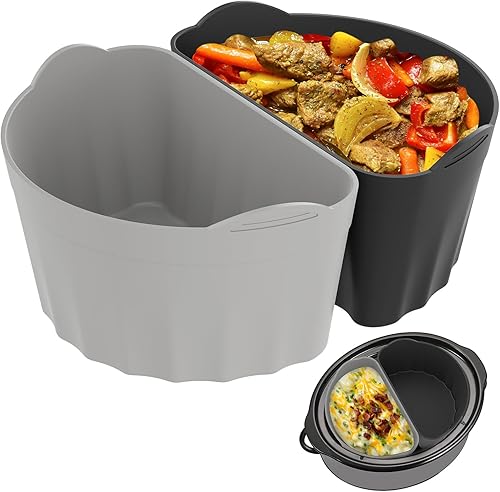 OUTXE Forro divisor mejorado para olla de cocción lenta para olla de cocción lenta de 6 cuartos de galón, divisor de silicona reutilizable y a