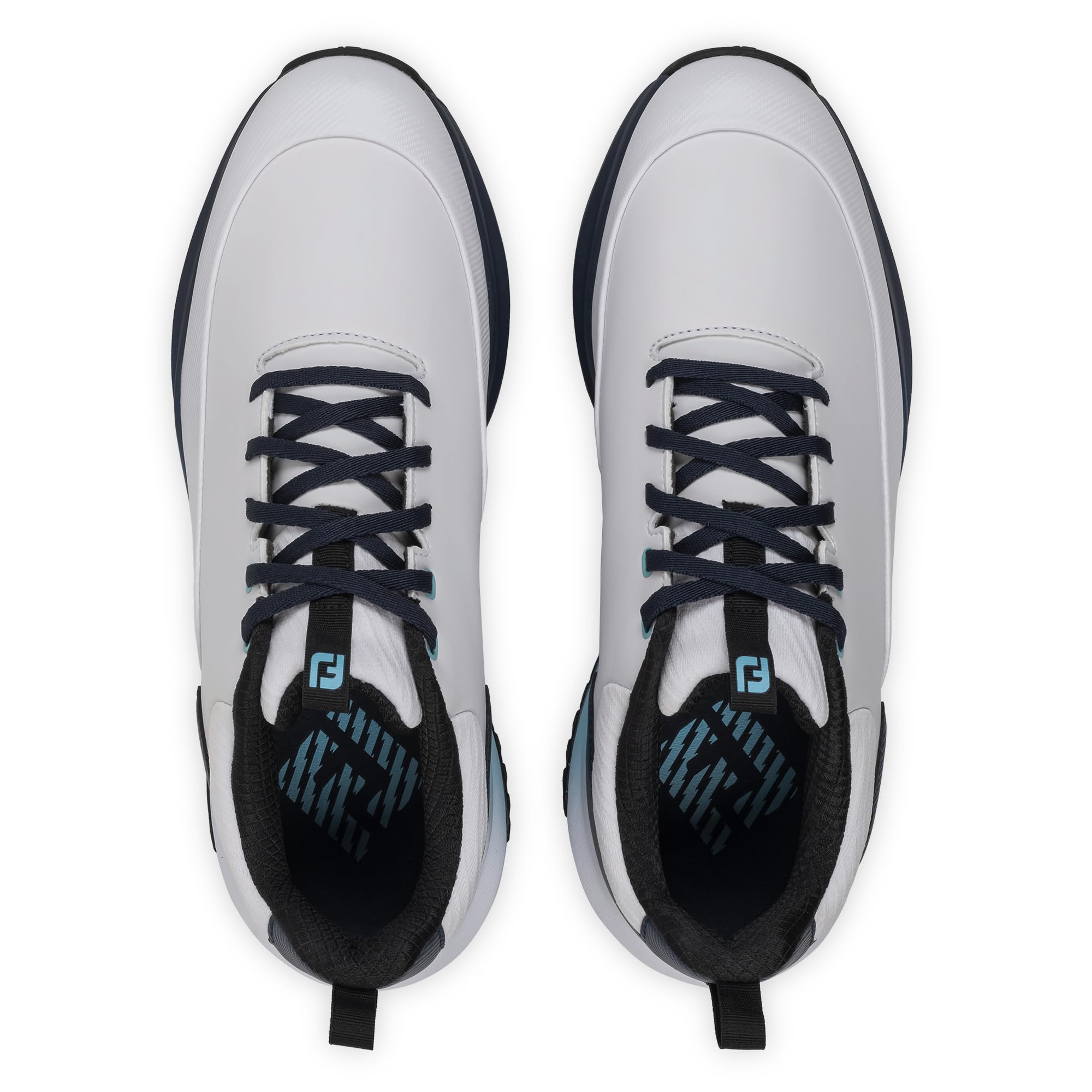 Footjoy Herren Tour Rival Golfschuh, Weiß/Marineblau/Blau, Größe M 40