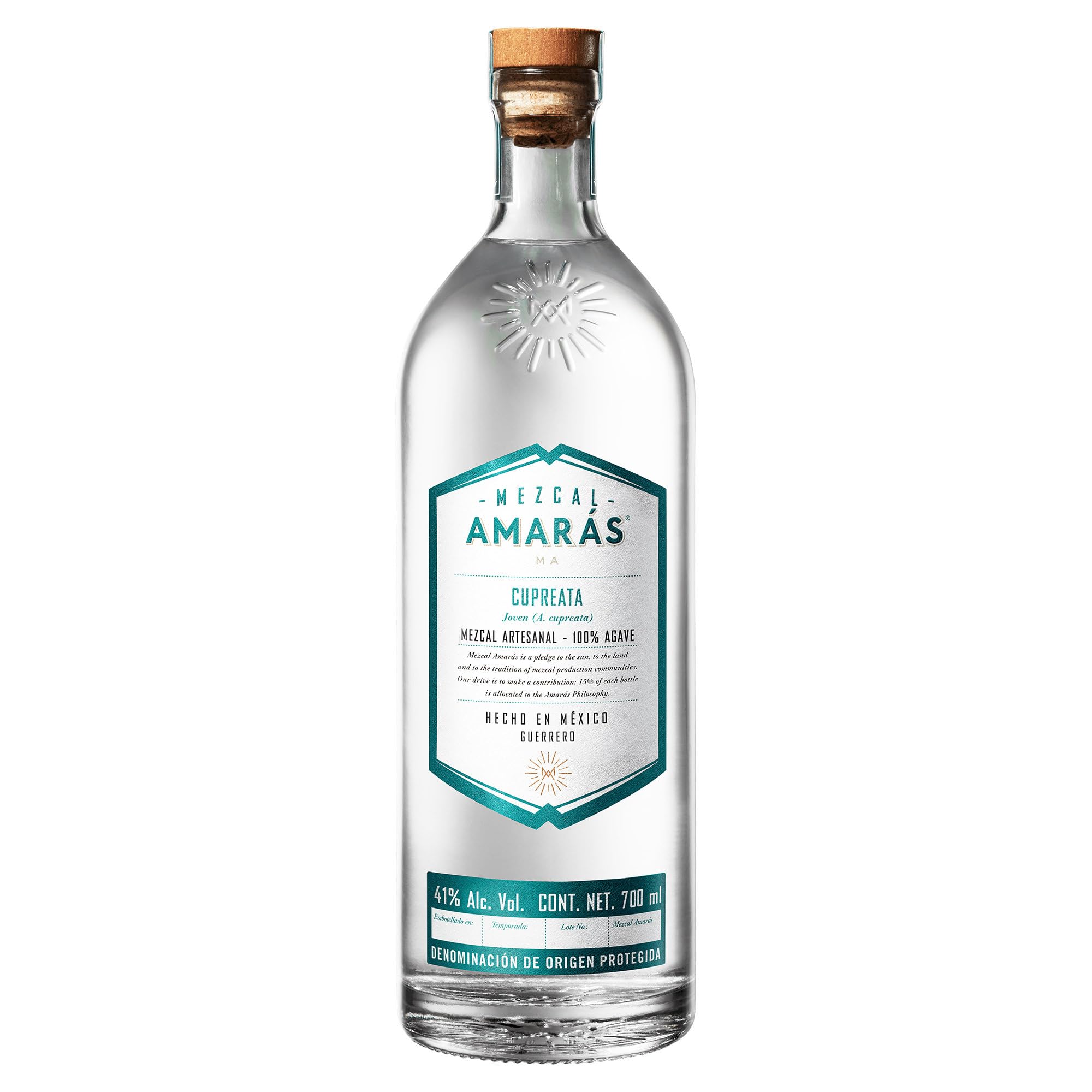 Mezcal Amaras Cupreatas - Mezcal Messicano Speziato, 41%, Bottiglia in Vetro da 70cl
