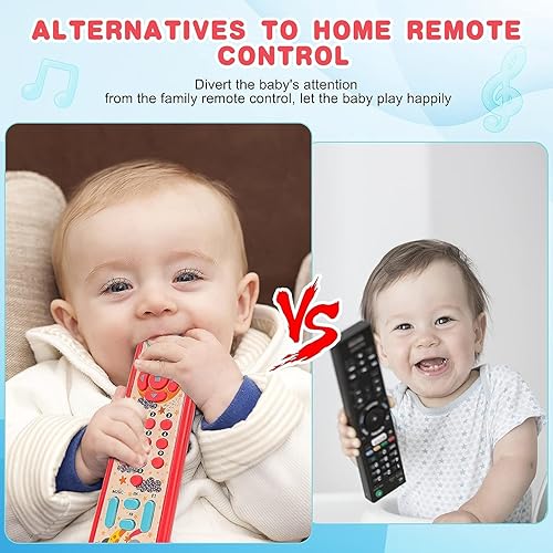 Miniatura 6 de Regalo de juguetes para bebés de 1 año, juguete de control remoto para bebé, juguetes sensoriales musicales de aprendizaje educativo con inglés,
