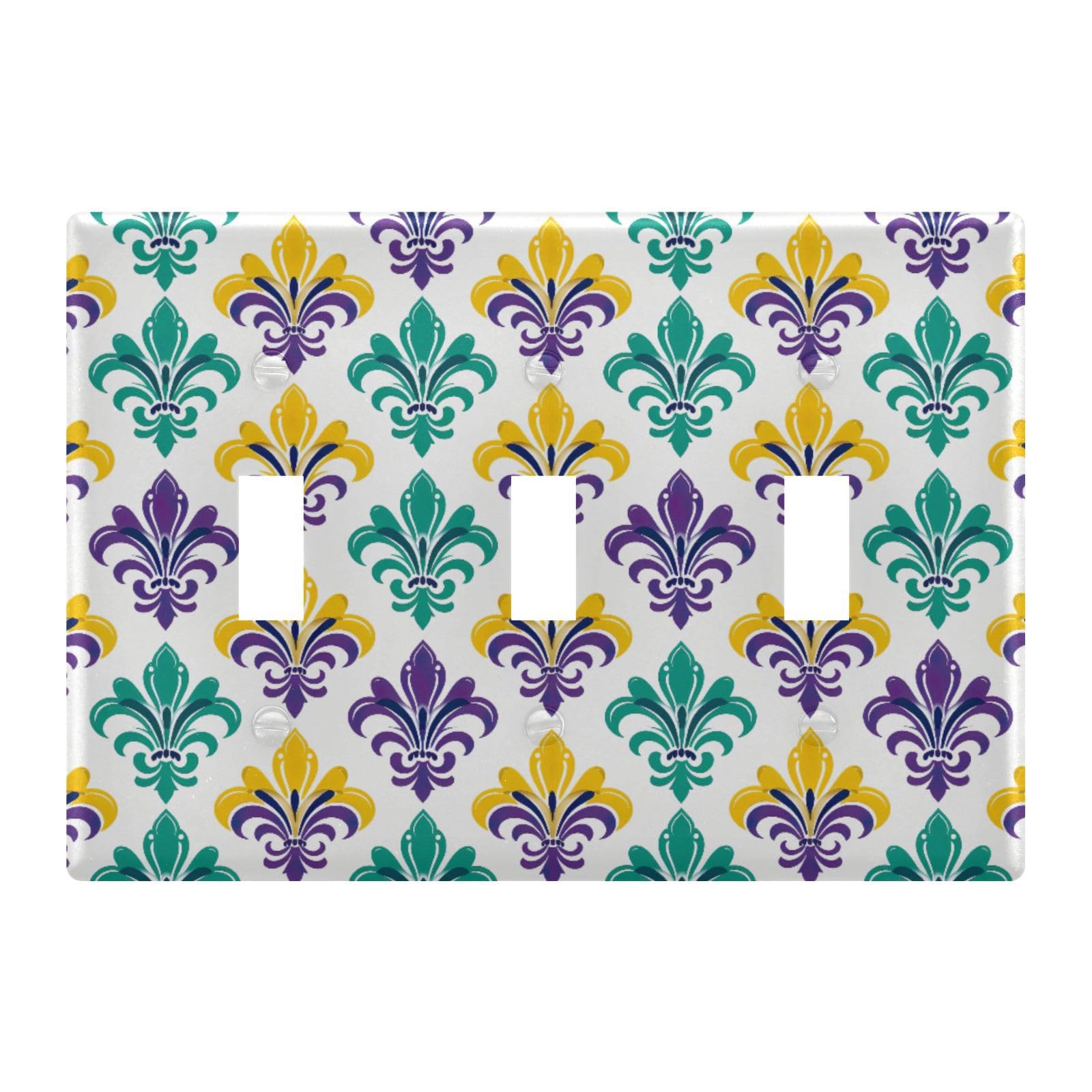 Light Switch Cover Mardi Gras Wall Plates for Electrical Outlets 3 Gang 202a8555
