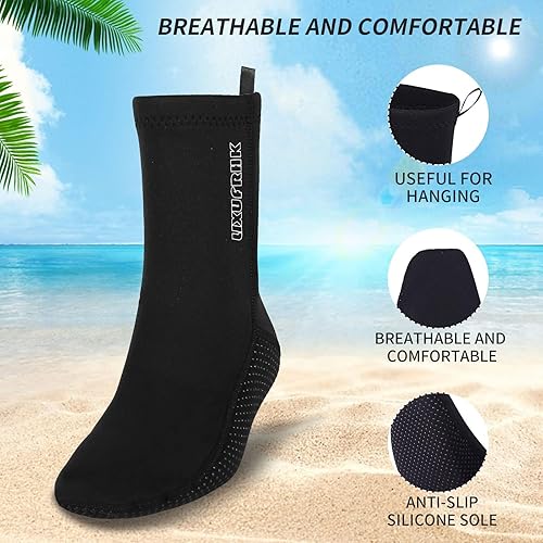 Miniatura 4 de LIXUFRHK Calcetines de neopreno impermeables de 0.08 pulgadas para buceo a prueba de arena, calcetines de voleibol para deportes acuáticos al aire