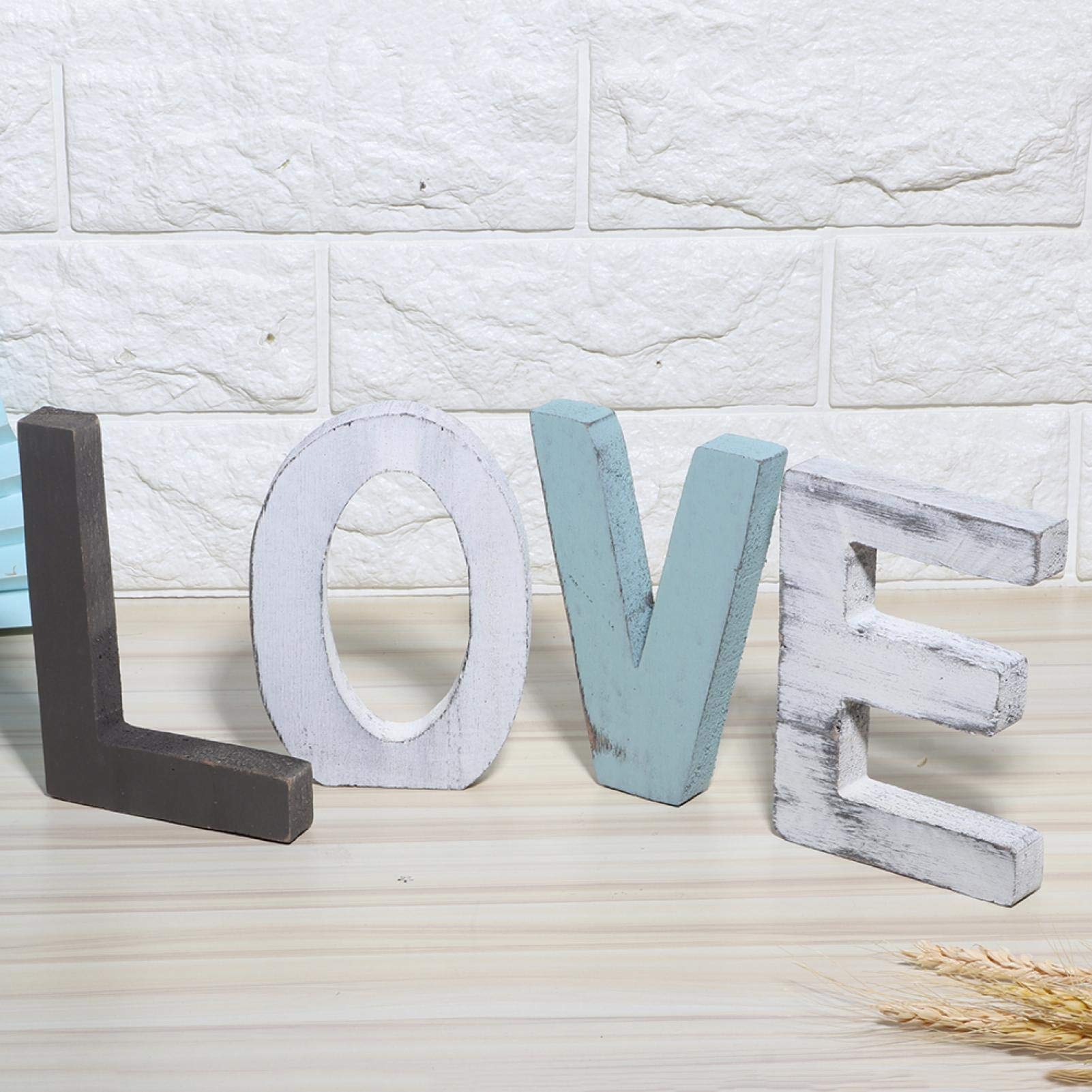 Letras de Madera de Estilo rústico, letreros Decorativos de Palabras con Bloques de Madera, Letras de Madera Independientes, letreros de Amor rústicos para la decoración del hogar de la Fiesta de