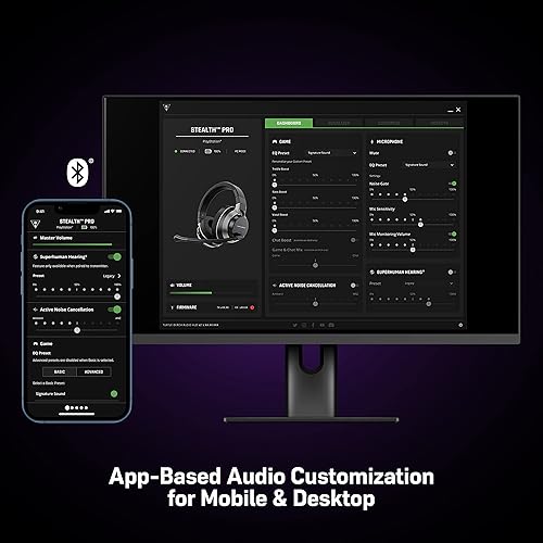 Miniatura 9 de Turtle Beach Stealth Pro Multiplatform Wireless Noise-Cancelling Gaming Headset for PS5, PS4, PC, Mac, Mobile Swappable Batteries Black