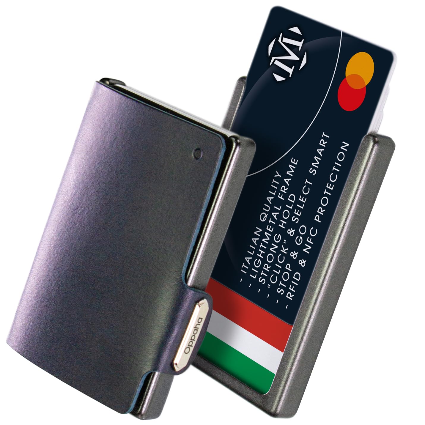Mini Wallet aus Premium-Nappaleder – Schlankes, Leichtes Kreditkartenetui mit RFID-Schutz für Herren & Damen – Kompakt, Elegant. BLAU