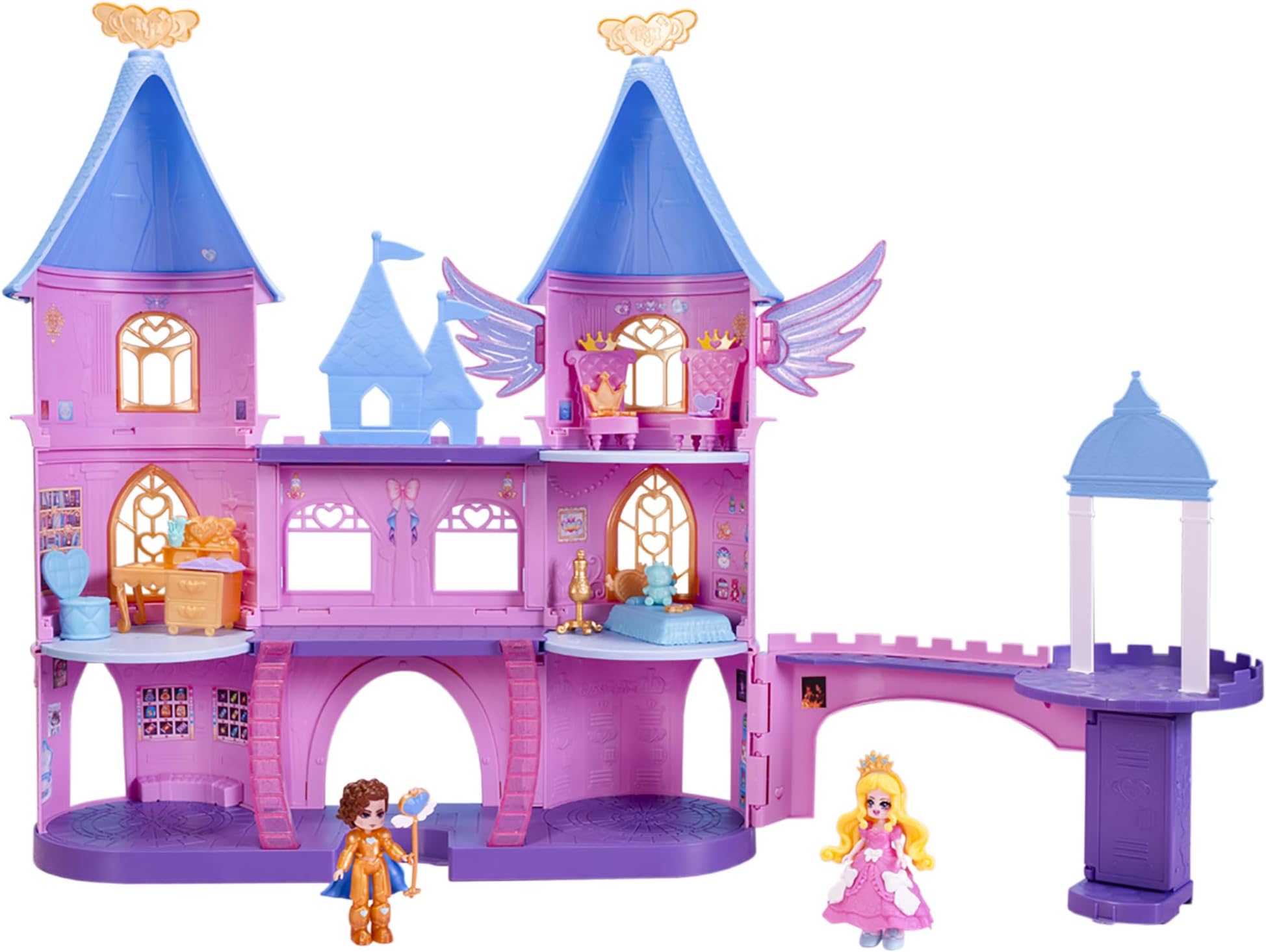 Castle Campus Playset - (2) Exclusive Dolls, 3 Floors to Explore with 360° Play - 19 Accessories - Virtual Item Code Included - Ages 5+