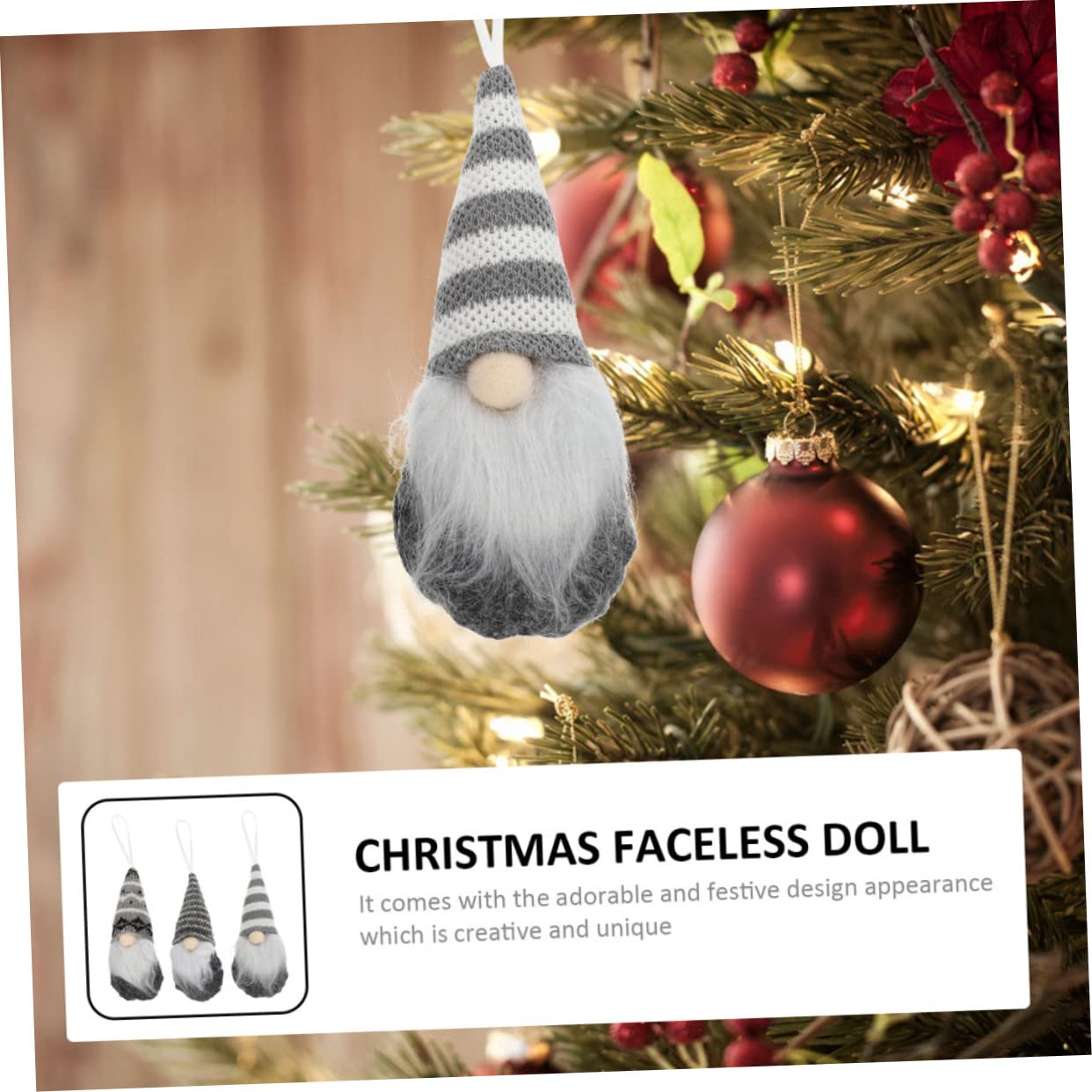 Veemoon 6 Stück Weihnachtsdeko Set – Niedliche Strick-GNOME Und Plüsch- Für Festliche Hängedekoration Am Weihnachtsbaum – Kreative Ornamente Für Stimmungsvolle Feiertage in Grau