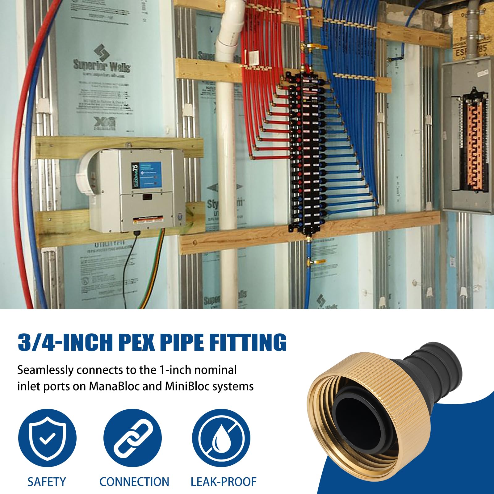 Viega ManaBloc PEX Adapters - 3/4" Fittings -2 Viega ManaBloc PEX Adapters - 3/4" Fittings -2