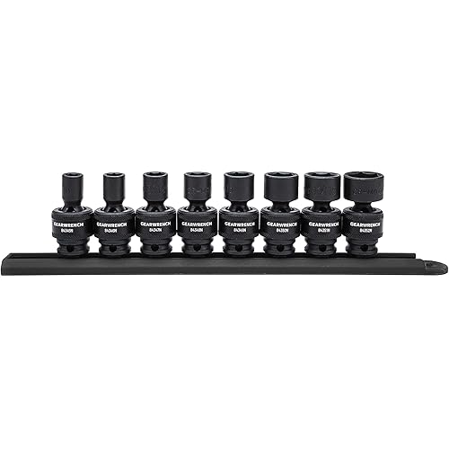 GEARWRENCH 8 Pc. 3/8" Drive 6 Pt. Standard Universal Impact Socket Set, SAE - 84917N
