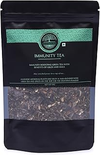GLENBERG | IMMUNITY TEA | Green Tea for Immunity with Tulsi, Giloy & Amla | 100% Natural (50 Grams | 25 Cups)