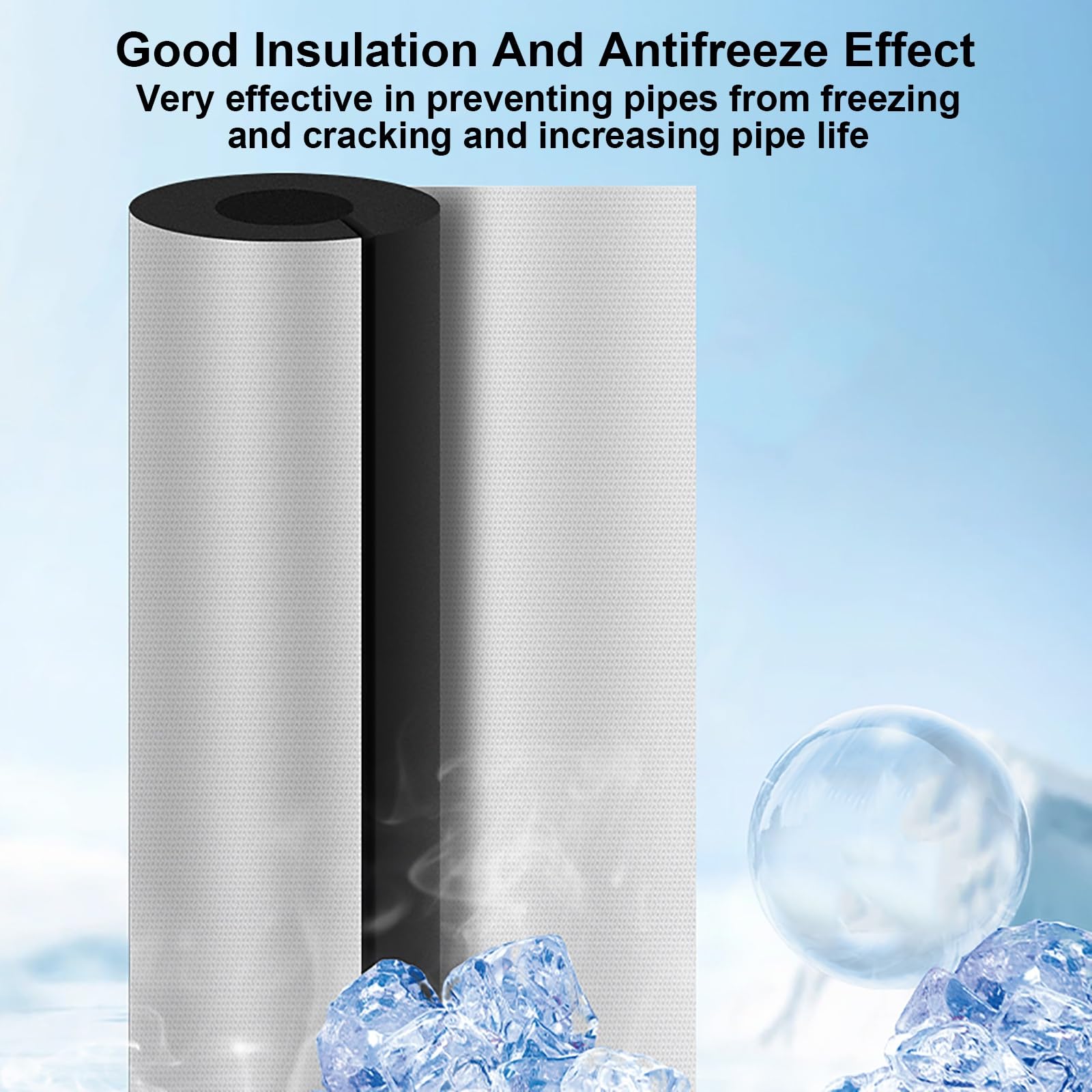 Tubo De Espuma Aislante For Tuberías, Tubo Aislante De Caucho, Envoltura De Conducto Precortada Con Papel De Aluminio, For Exteriores, Agua Fría Y Caliente, Preservación Del Calor(114mmx50mmx100cm)