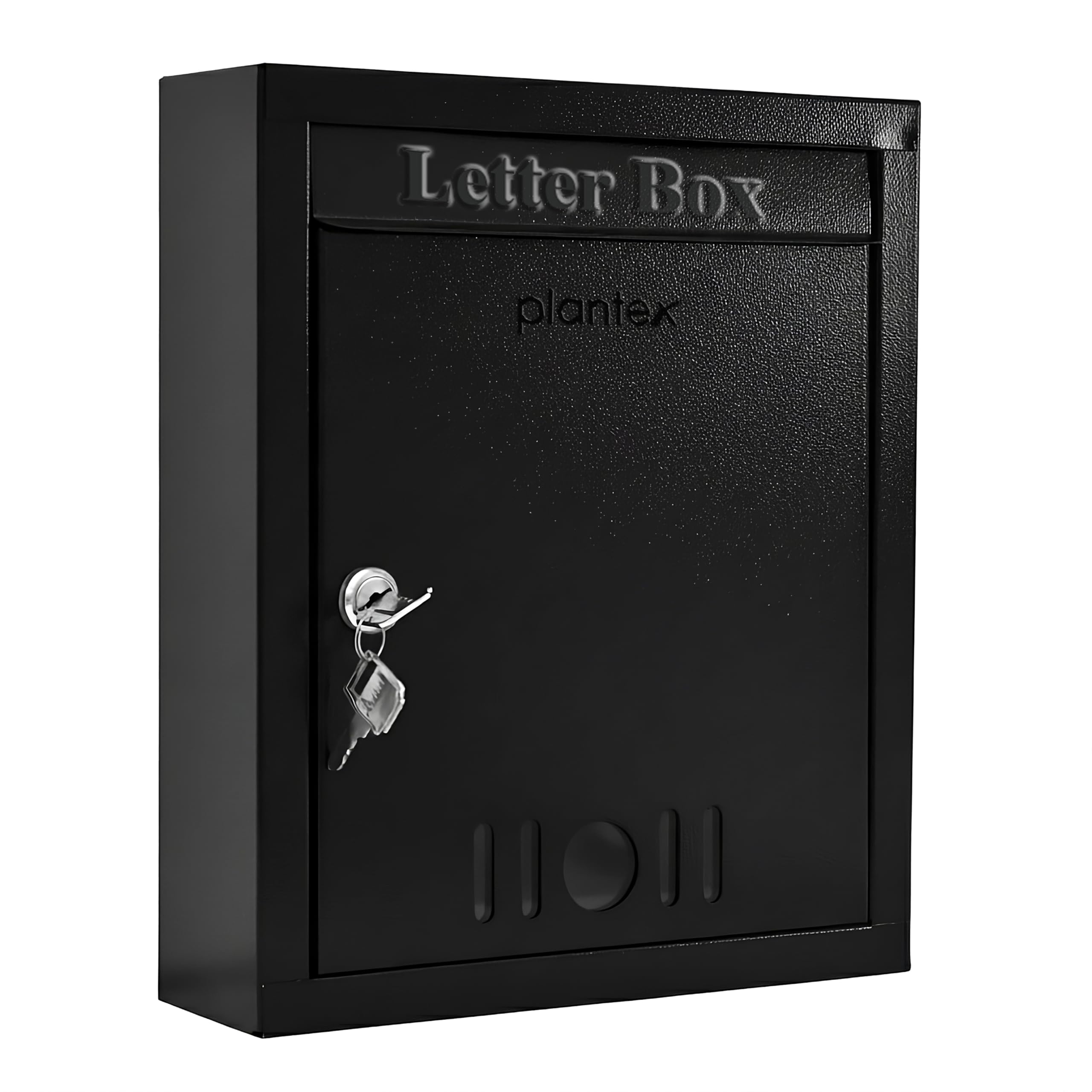 Plantex Letter Box/GI Steel Post Box/Suggestion Box for Office Use with Key Lock/Letter Box for Home gate/Mail Box (Black) - Wall Mount - A4 Size