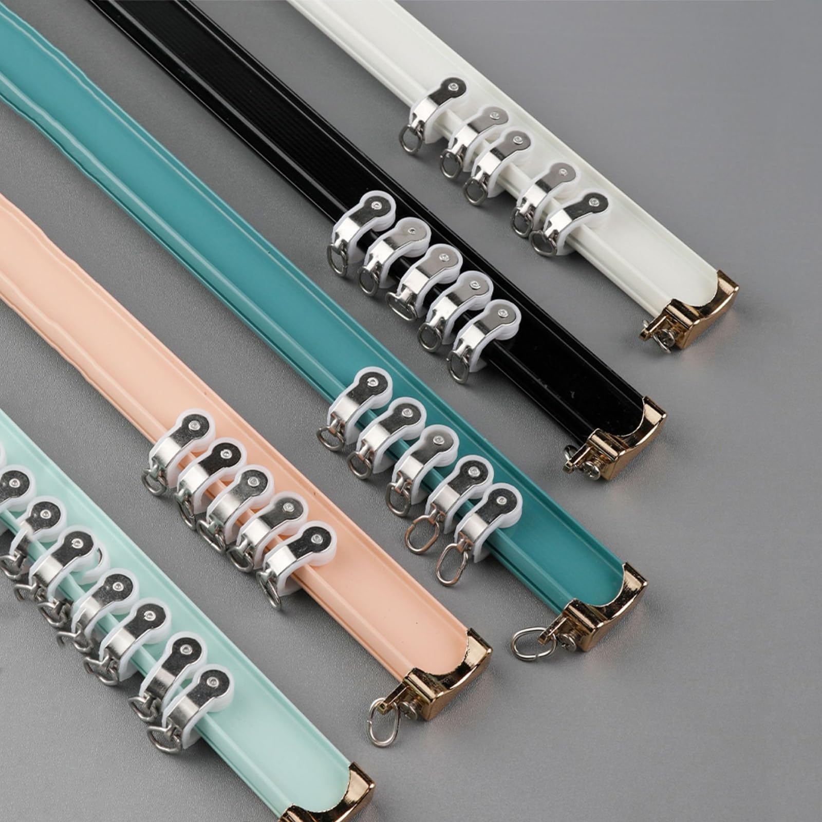 V3VOGUE 5 Colours Curtain Track Bendable Curtain Rail - With Support Brackets For Wall Or Ceiling Mount, For Shower Window RV Room Divider Curtains, Privacy, Easy To Install, Slides Smoothly