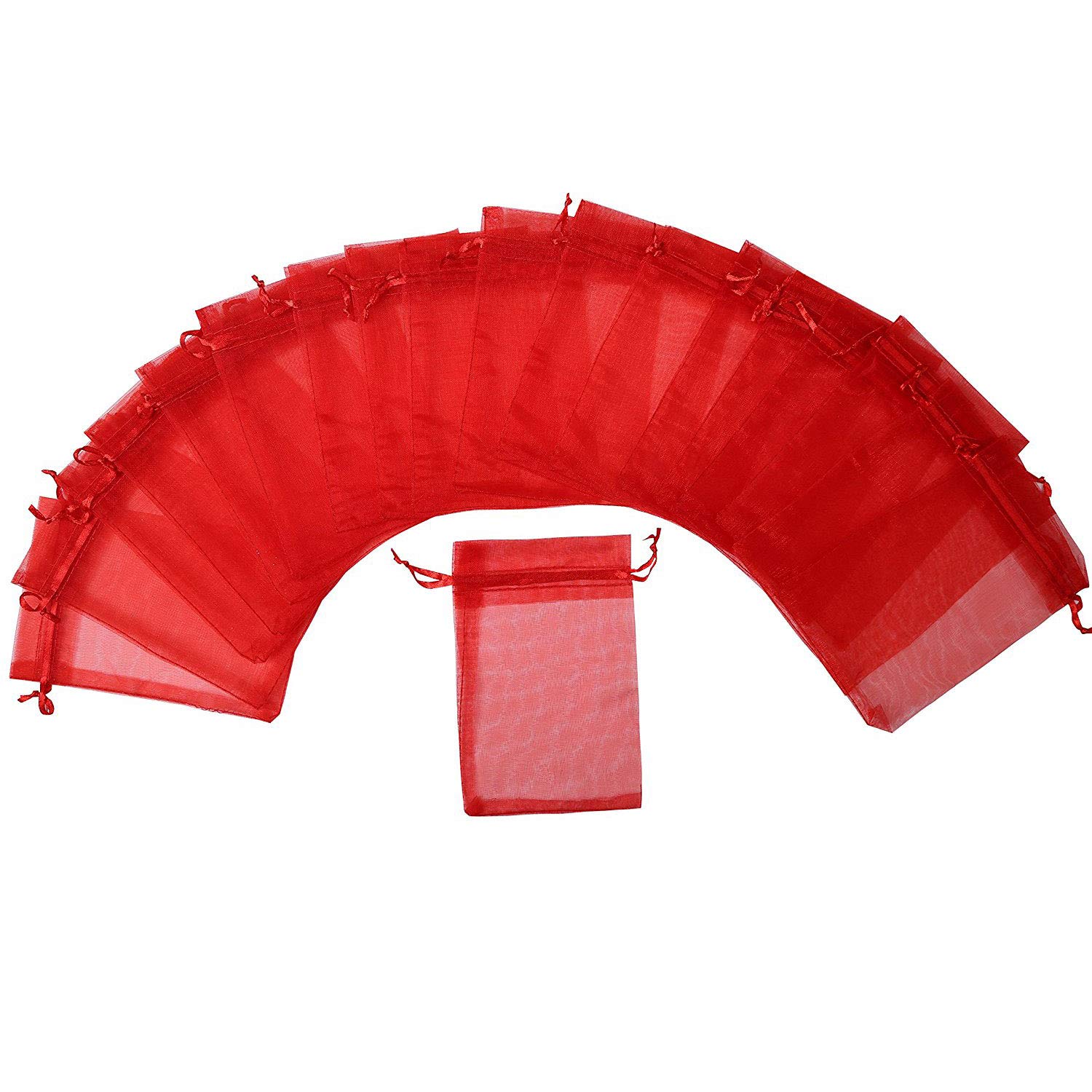 Dealglad - Set de 100 bolsitas de organza, con cordón, adecuadas para fiesta, boda, regalos