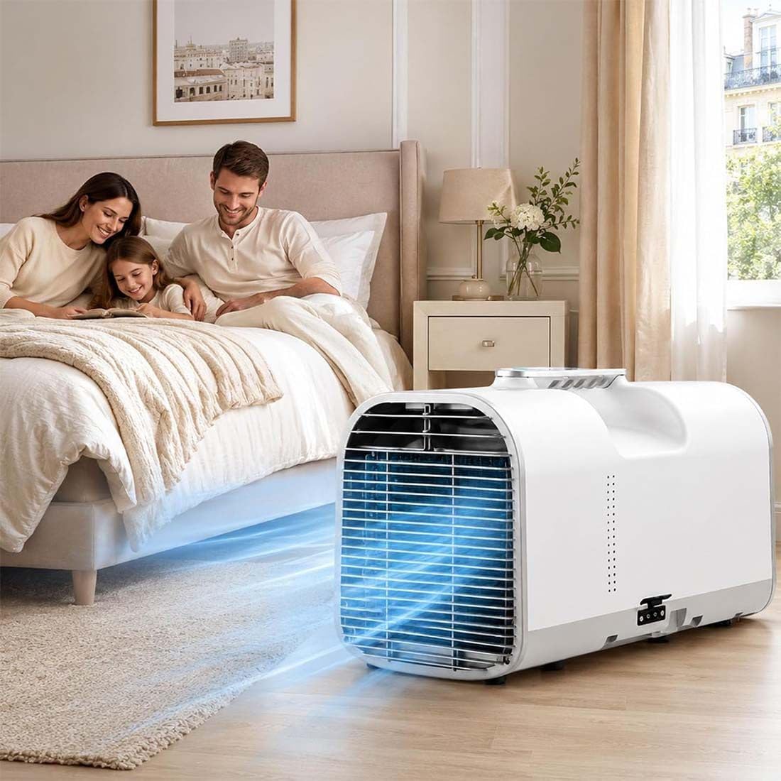 GJBMXSM Portable Air Conditioner, Tent Camping AC with 5100 BTU Cooling for Camping, RV, Tents & Small Room, 400W Low Power with 12H Timer, Remote Control 16°C-32°C V1Pro