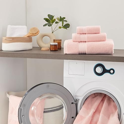 Miniatura 3 de COZYART Juego de 3 toallas de baño de lujo, color rosa, de algodón turco, grandes, a granel, para baño, toallas de baño gruesas, juego de 3 con 1