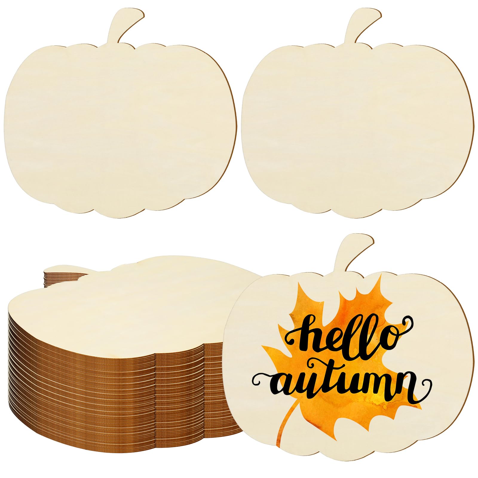Citrouille en bois brut grand format de 29 cm pour loisirs créatifs Halloween
