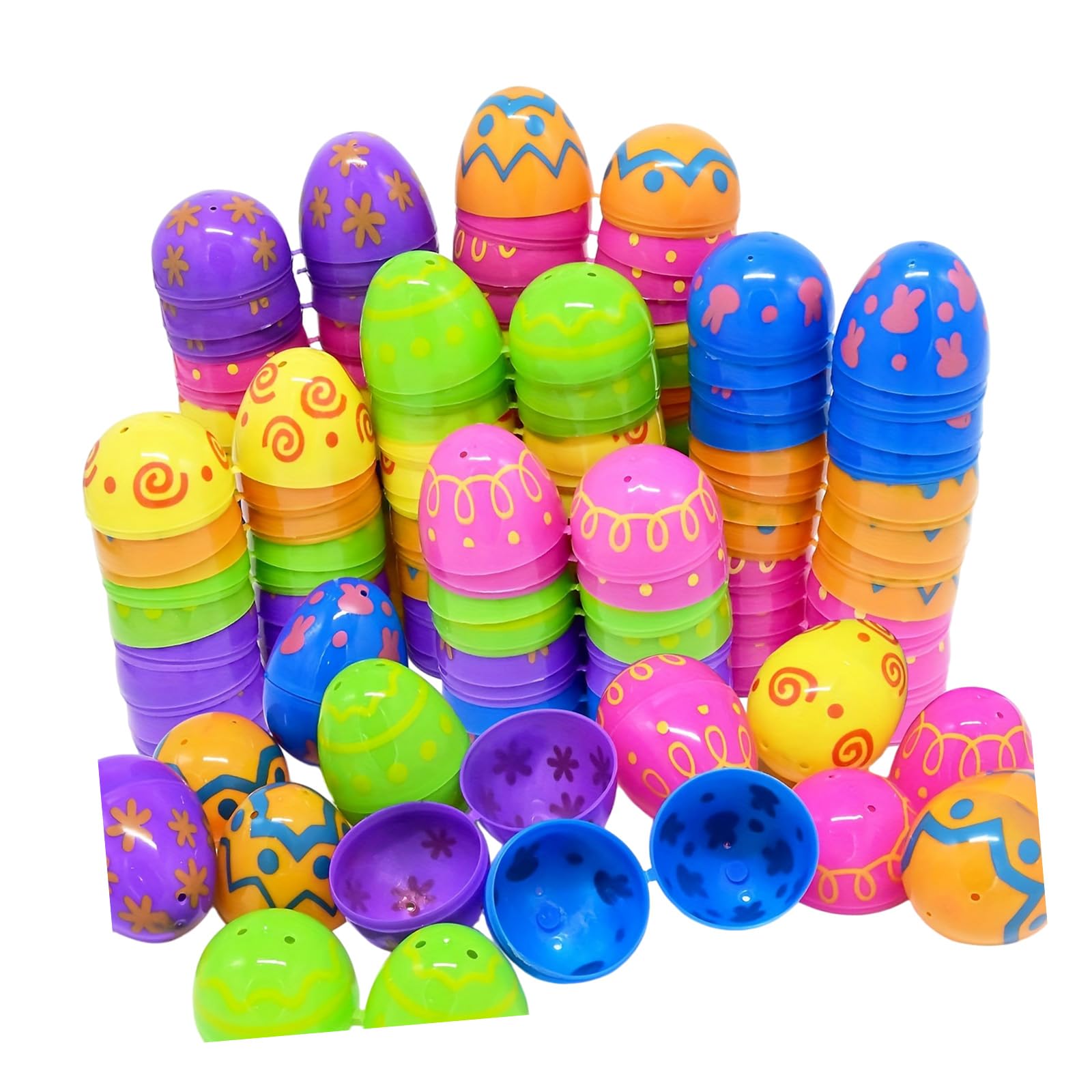 Xjdzineq 24Pcs Colorful Easter Eggs Fillable Empty Easter Eggs for Decoration School Craft Projects Festival Celebration Party