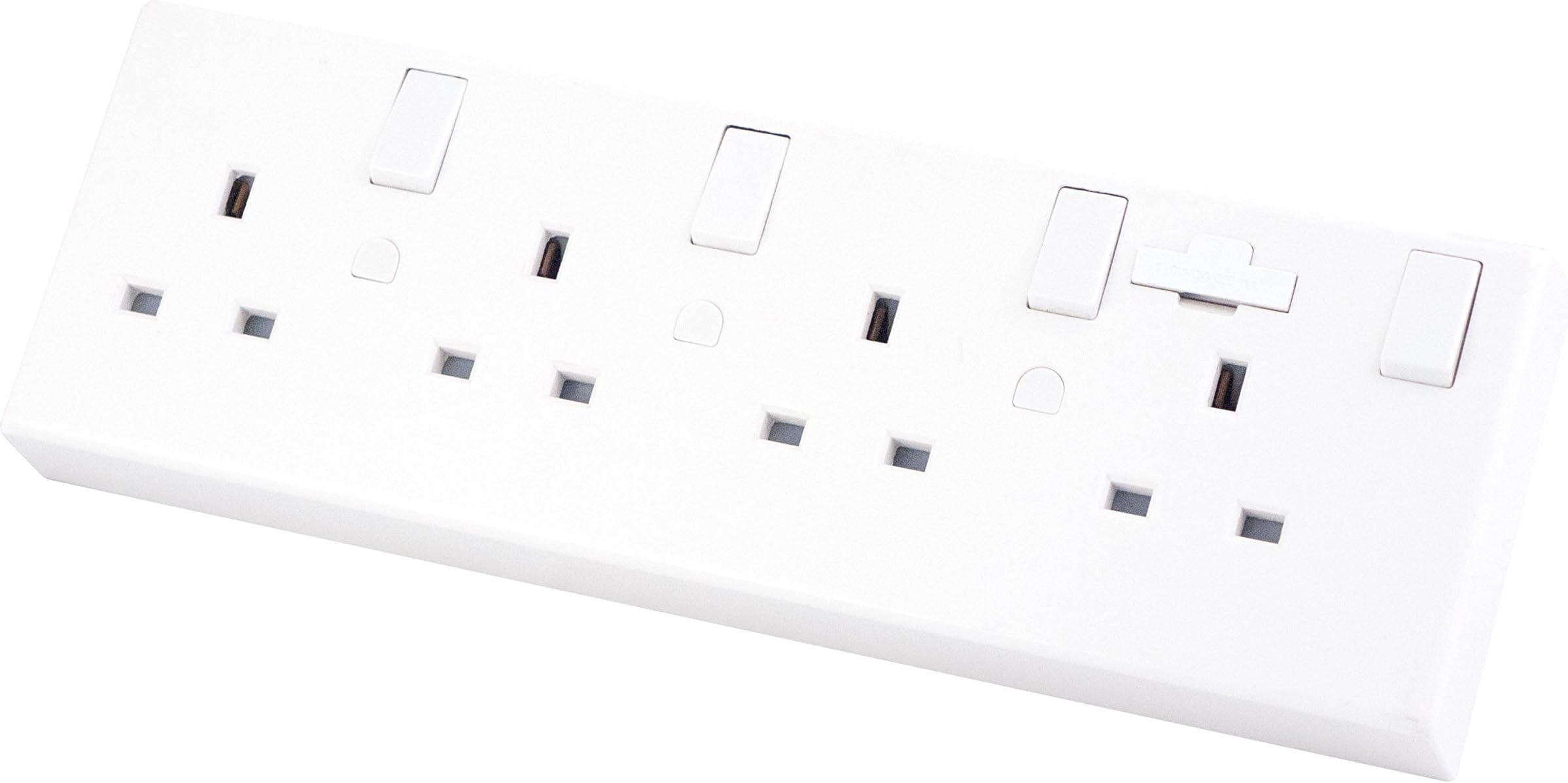 selectric 4 Way Switched Fused 13 Amp Converter Socket 1 or 2 Gang Sockets to 4 Gang