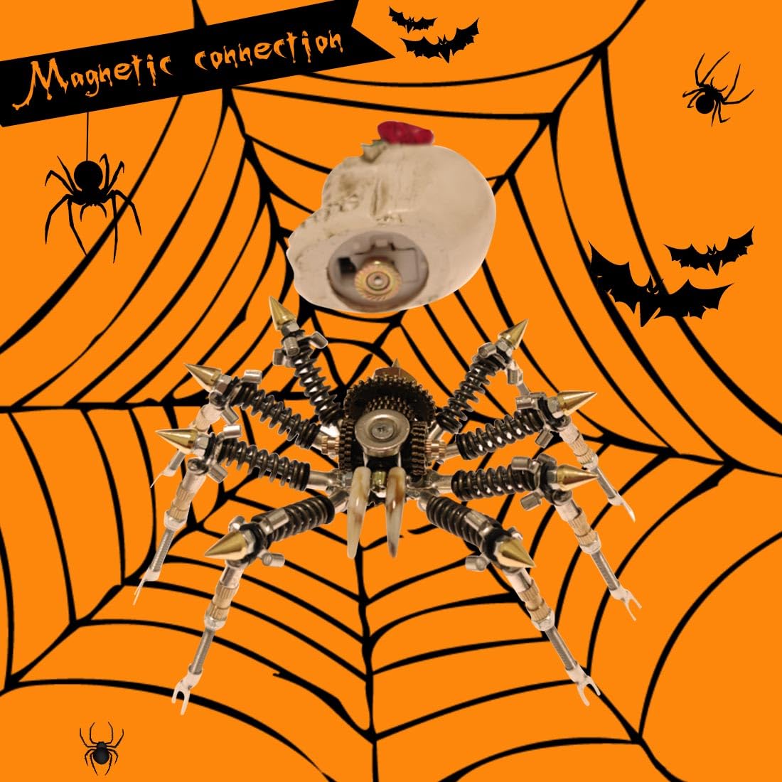Puzzle 3D di Halloween con ragno in metallo, figura di Halloween creativa per tutta la famiglia, giocattolo decorativo di Halloween da montare (200 pezzi)