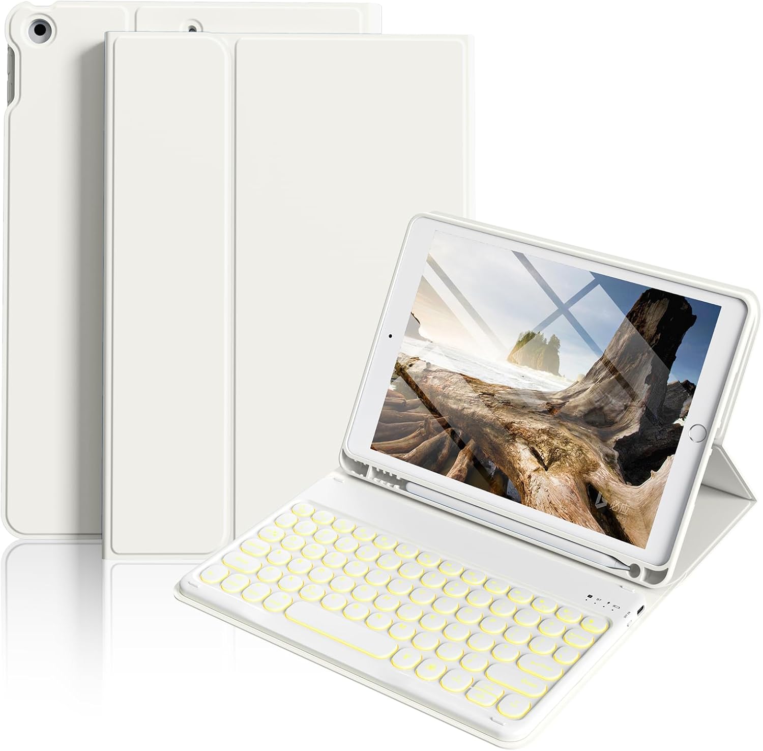 SZPSGC Case for iPad 9th Generation with Keyboard 10.2 Inch