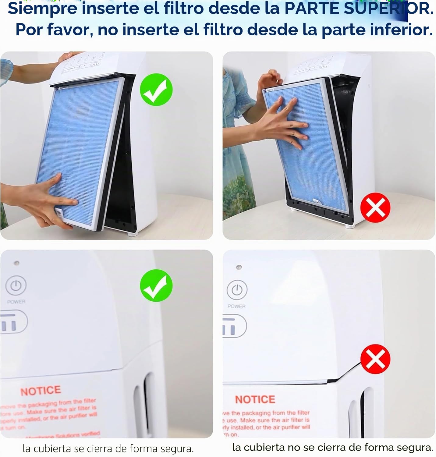 Membrane Solutions MSA3 Purificador de Aire con Filtro HEPA, para Espacio Grande hasta 147 m², Silencioso 22dB, Air Purifier para Alérgicos, Elimina 99,97% de Alergia, Polen, Polvo,Humo, Olores