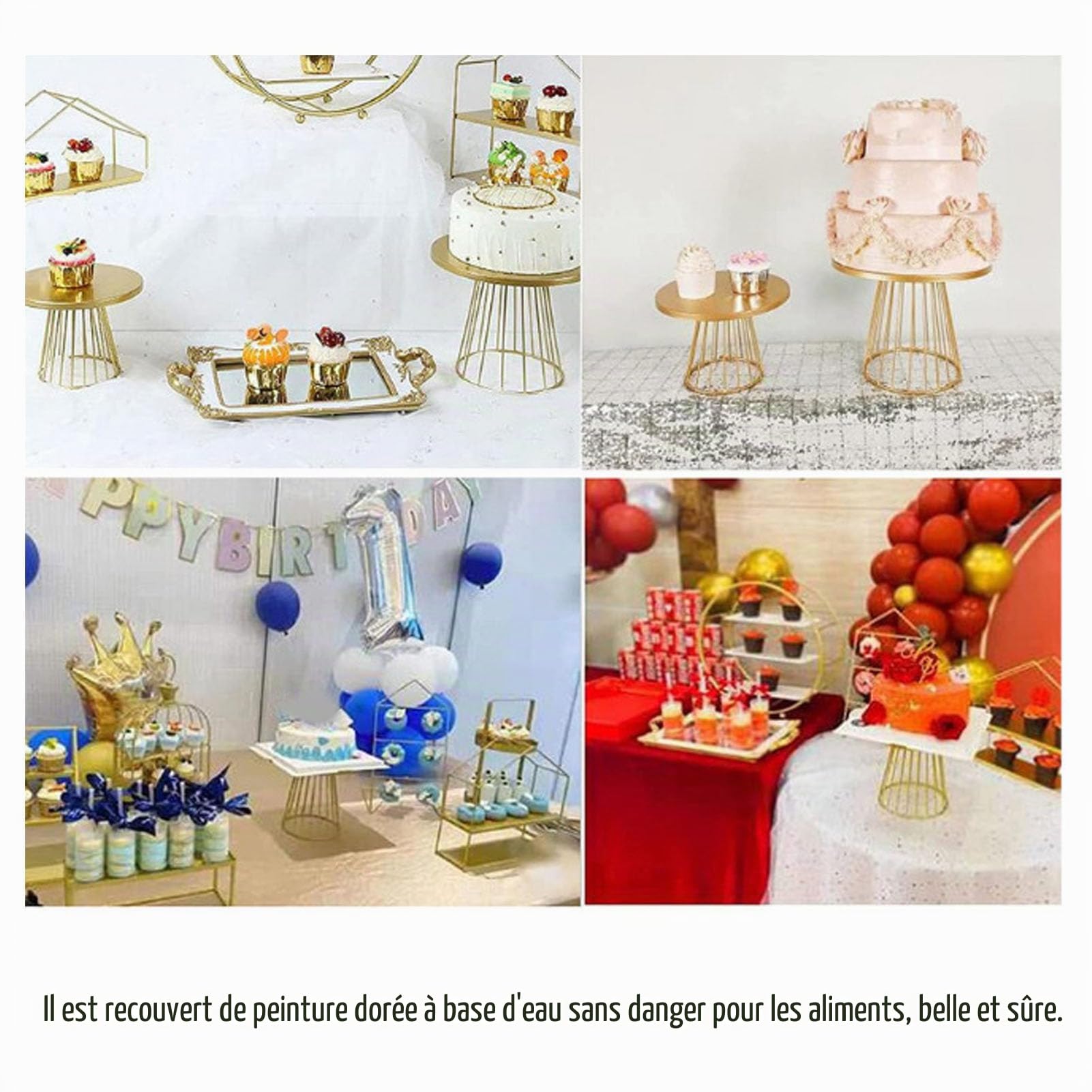 Présentoir à Gâteaux Multifonctionnel Exquis, Design élégant pour les Anniversaires de Mariages, Présentoir à Gâteaux Multifonctionnel pour les Anniversaires de Mariages