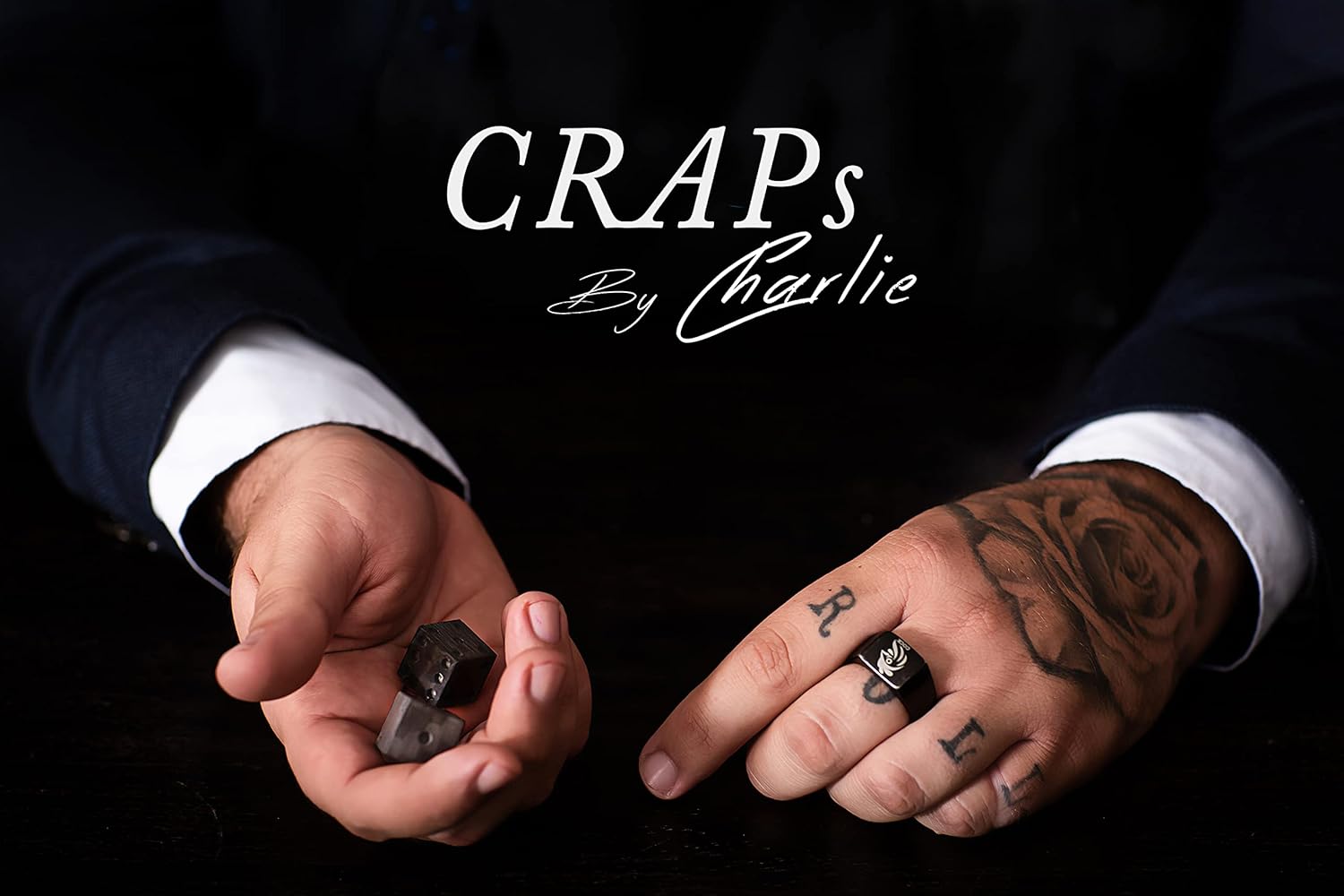 Carbon-By-Charlie Solid Carbon Fiber Dice Set – Set of 2 Premium Craps Dice for Adults – Deluxe Dice Pair for Backgammon, Yahtzee, Craps and Other Dice Games