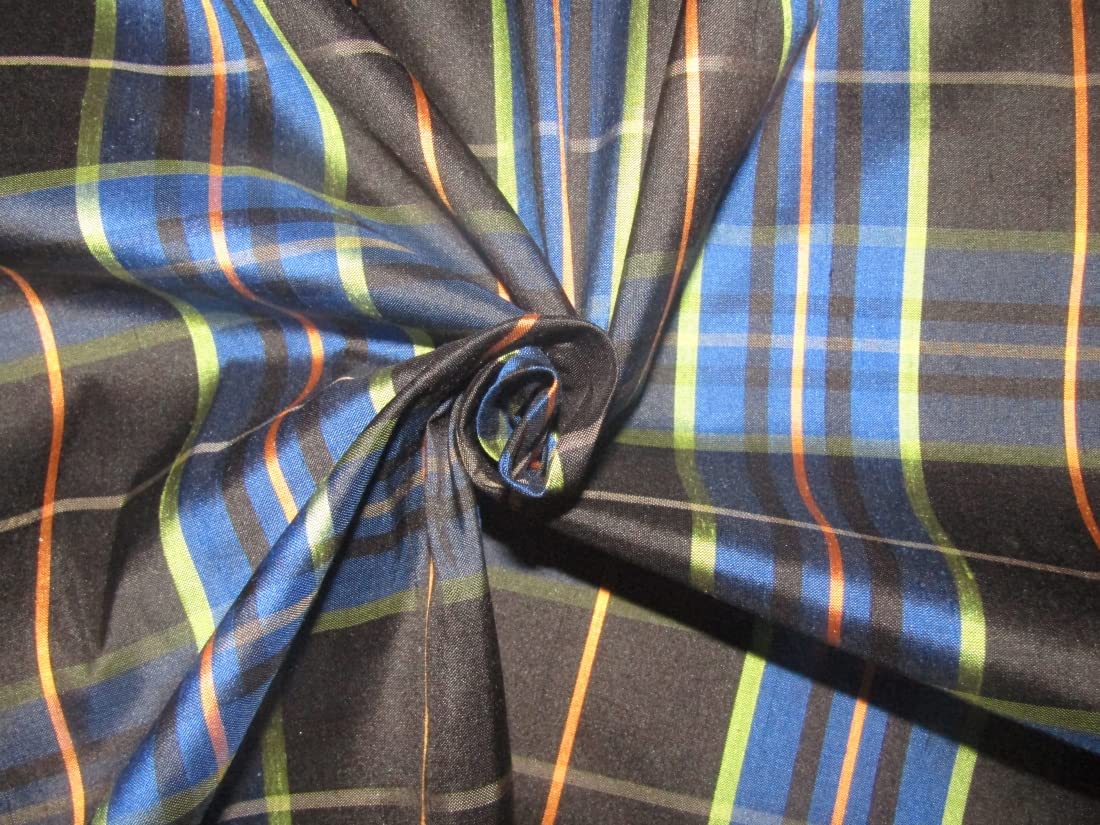 Soie Dupioni DUPC49 tissu tartan écossais au mètre ameublement couture - 4