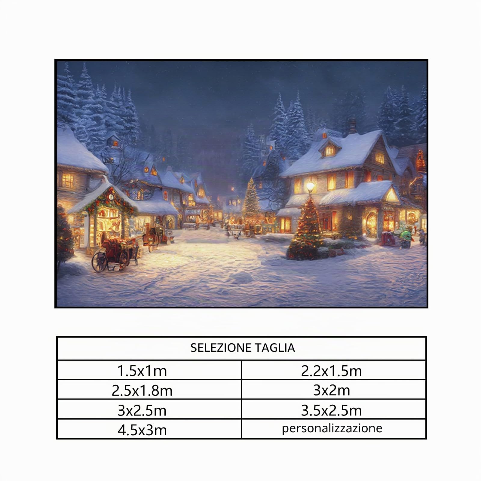 YongFoto 3x2,5m Sfondo Scena Bella Inverno Casa Villaggio Natale Alberi di Pino Campo Innevato Colorato per Festa della Vigilia Festival Famiglia Fotografia Forniture