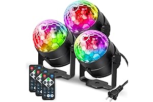 【3 Pack】 Disco Ball Party Lights (7 Modes)