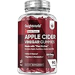 WeightWorld Apple Cider Vinegar Gummies with The Mother 1000mg - 90 Gummies - Added Vitamin B6, B12, B9 (Folic Acid) & C for Detox, Cleanse, Digestion & Metabolism - Delicious Natural Apple Flavor
