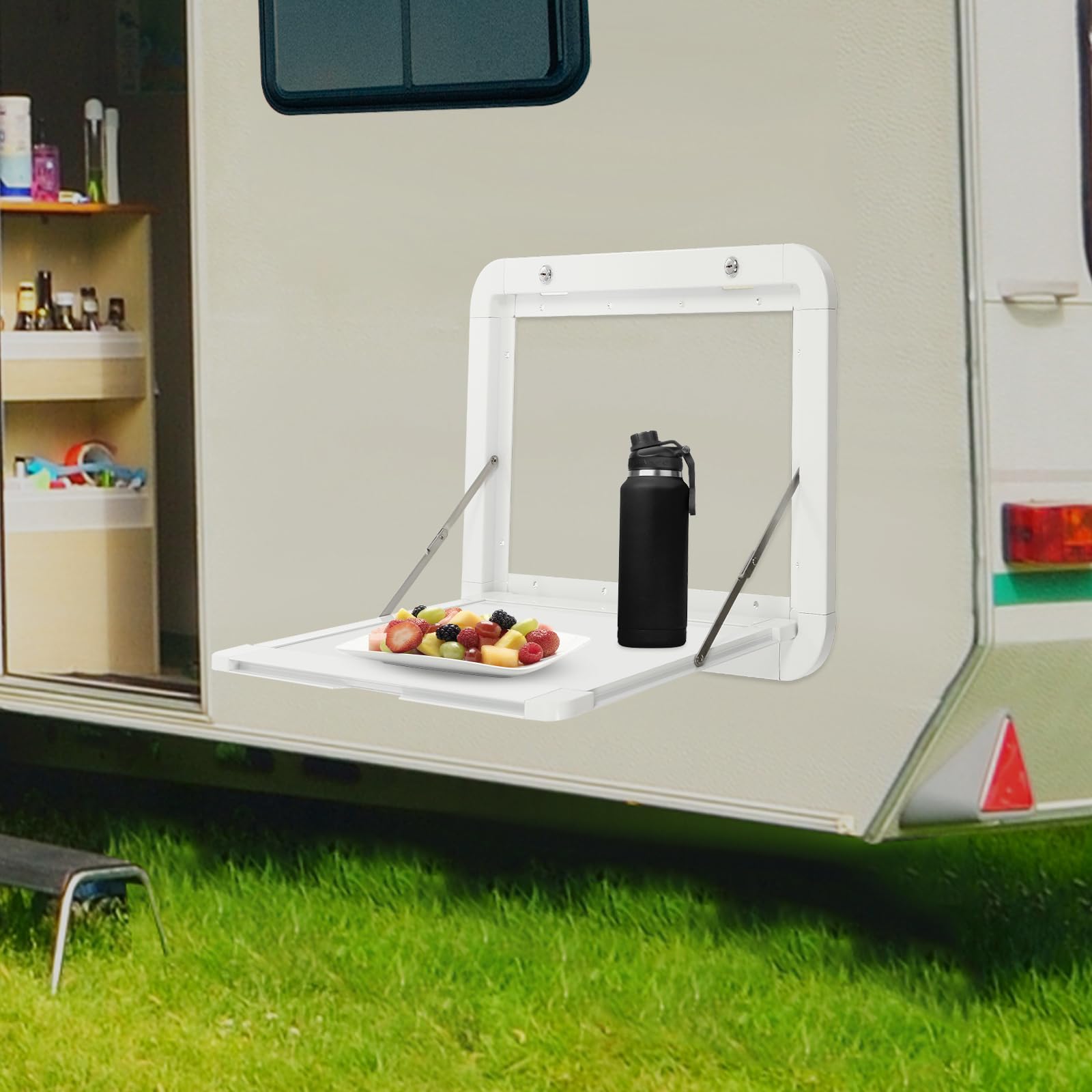 Treeisland Wohnmobiltische Klappbar Wandklapptisch für Wohnmobile, Aluminium-Legierung Wohnmobil Picknicktisch für Picknick, 60x42 cm