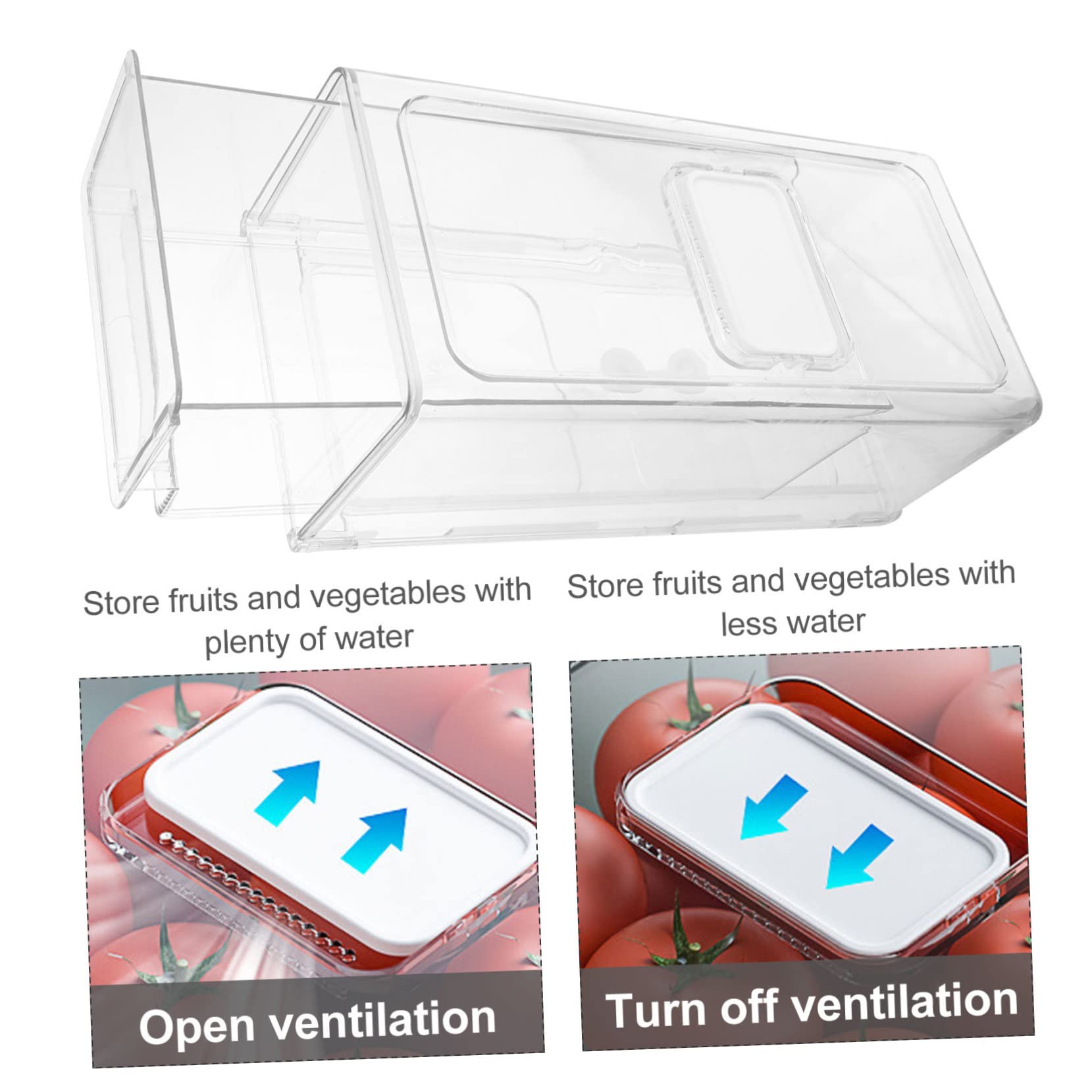 VICASKY Organizer Frigorifero Cassetto Impilabile in Plastica Resistente Contenitore Trasparente per Conservare Frutta e Alimenti Divisori Pratici per Cucina Ordinata