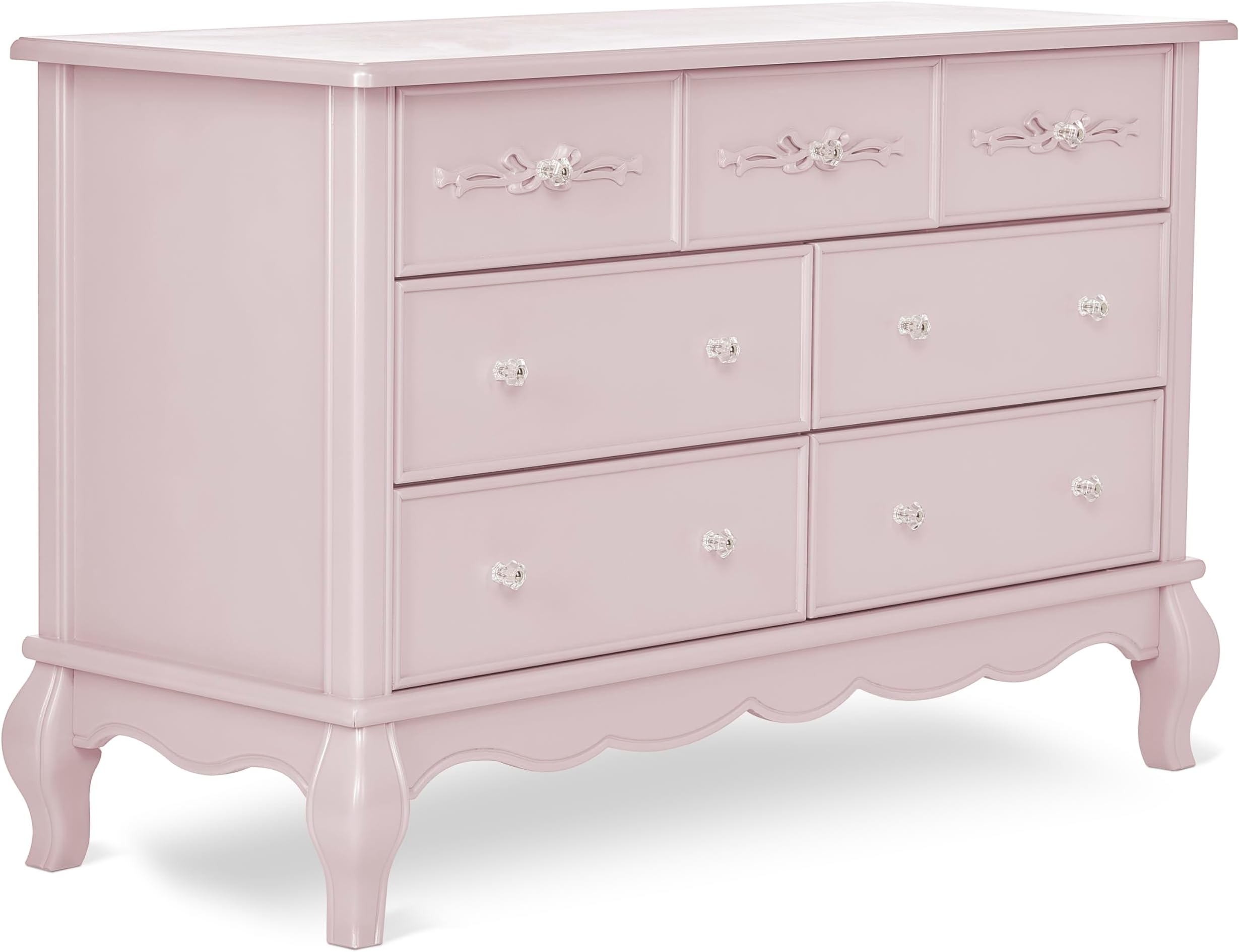 Evolur Aurora 7 Drawer Double Dresser, Dusty Rose