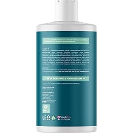 Volumizing Biotin Shampoo for Thinning Hair - Thin Hair Shampoo with Peppermint Argan and Essential Oils for Hair Care - Vegan Sulfate Free Shampoo for Damaged Dry Hair Paraben and Cruelty Free (Mint)
