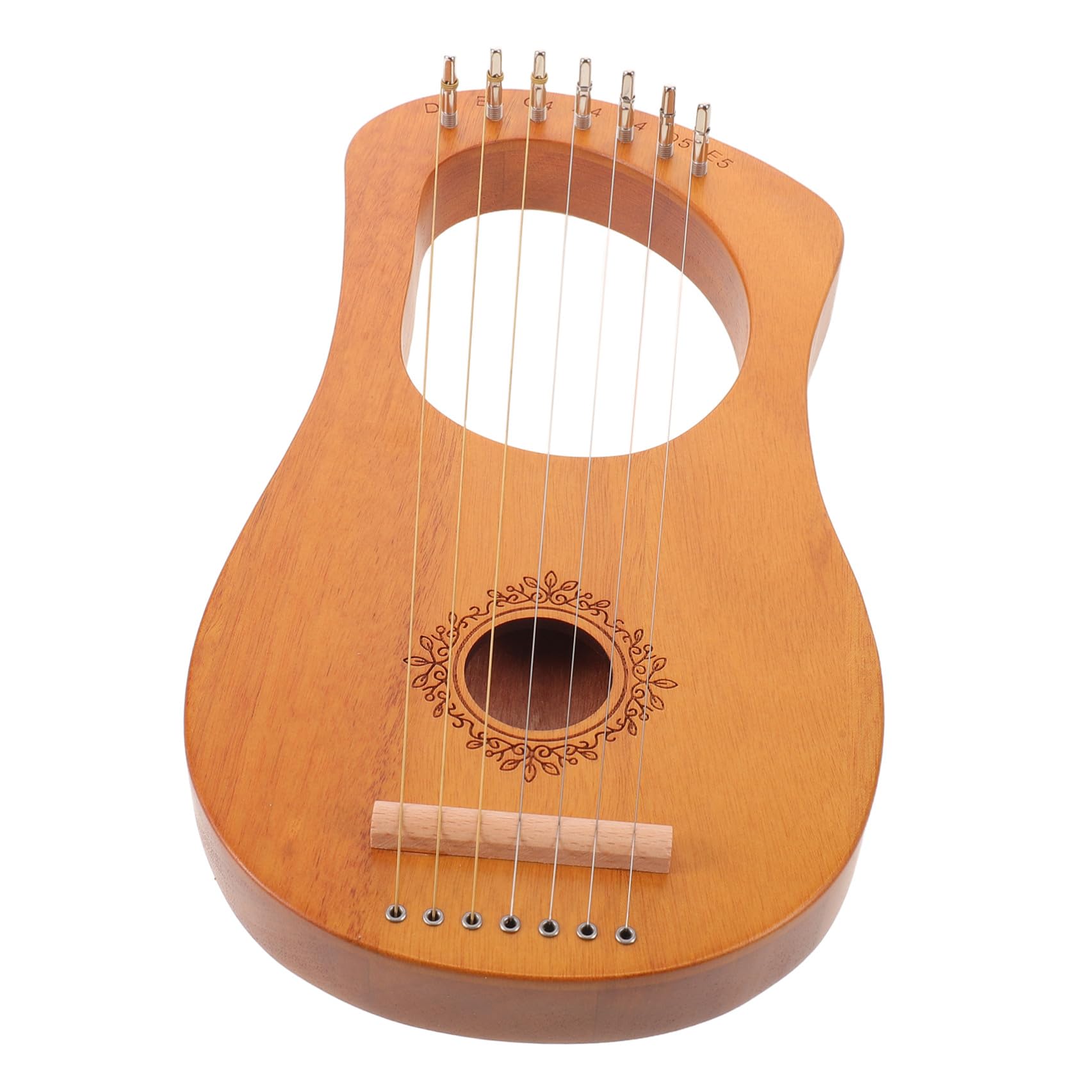 iplusmile Piccola Lira a 7 Corde in Legno con Struttura a Cassa Acustica a Farfalla, Design Leggero e Adatto a Principianti per Educazione Musicale Precoce e Riunioni Familiari