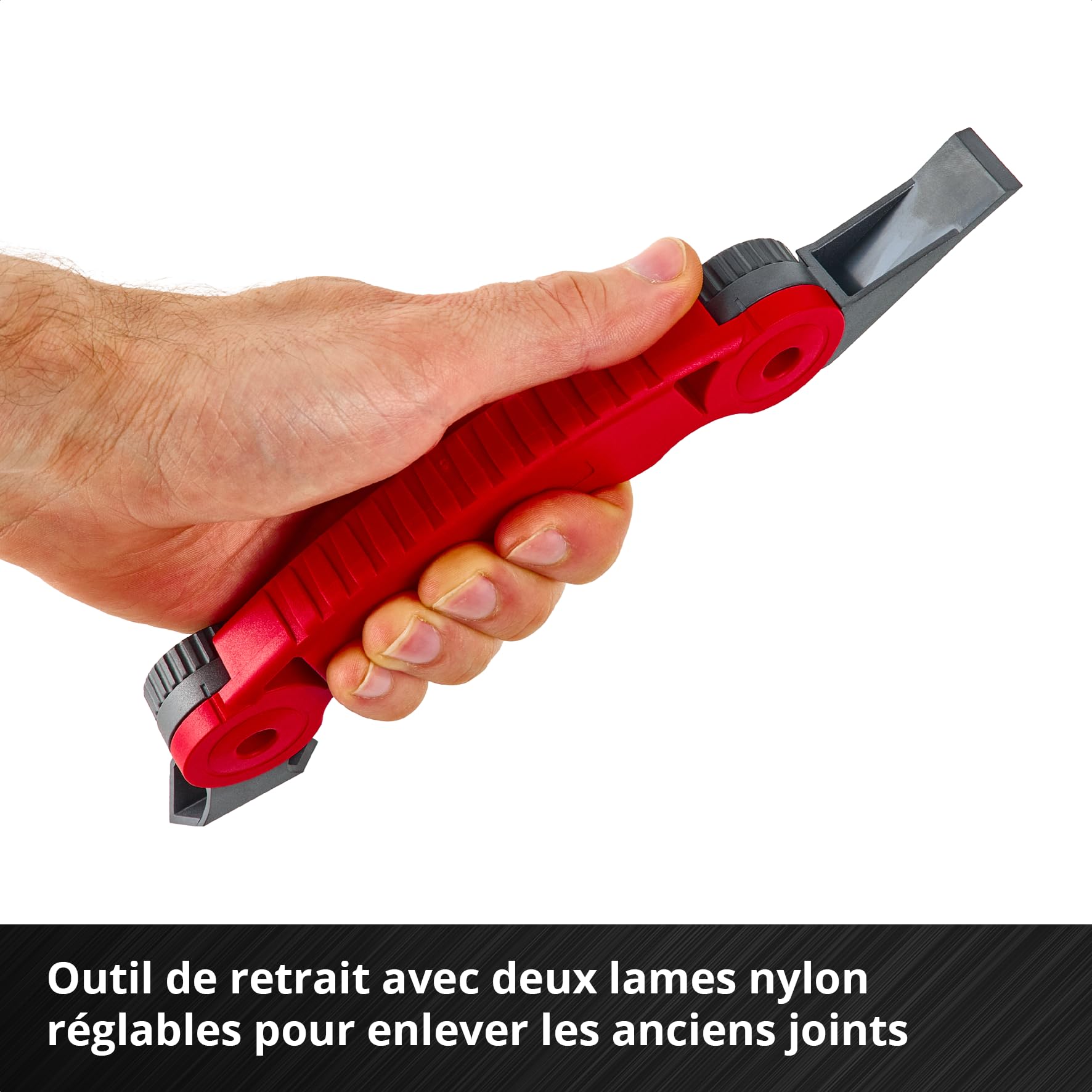 Einhell Kit pistolet à cartouche Profi, 5 pièces (rapport de force 1:12–1:24 commutable, stop goutte, outil à joints en nylon, spatule longue, 2 embouts avec angles R5/R10)