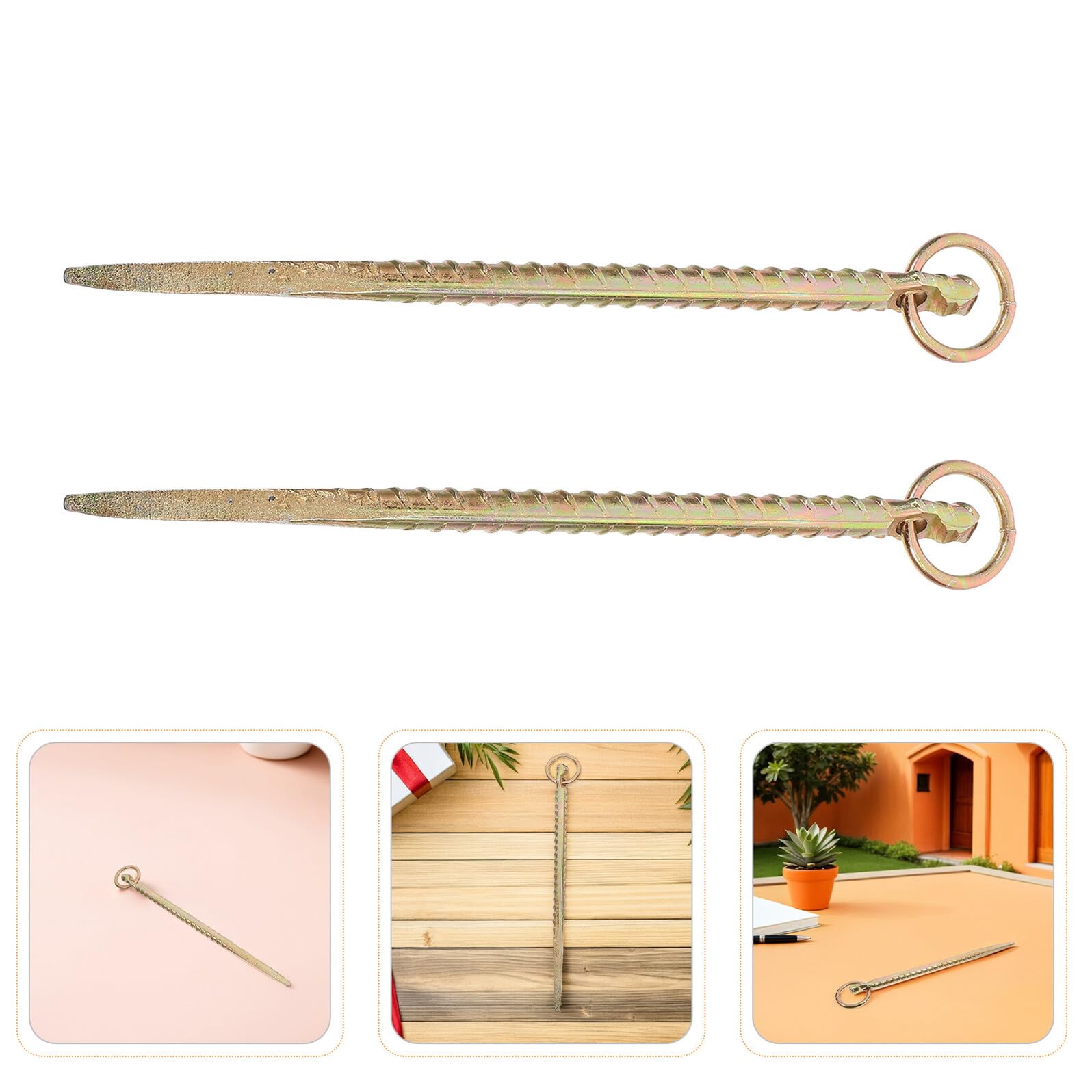 SEWACC Piquets en Fer pour Attacher Chevaux et Chiens, Finition Lisse, Légers et Portables, Lot de 2 pour Enclos Temporaires et Fermes