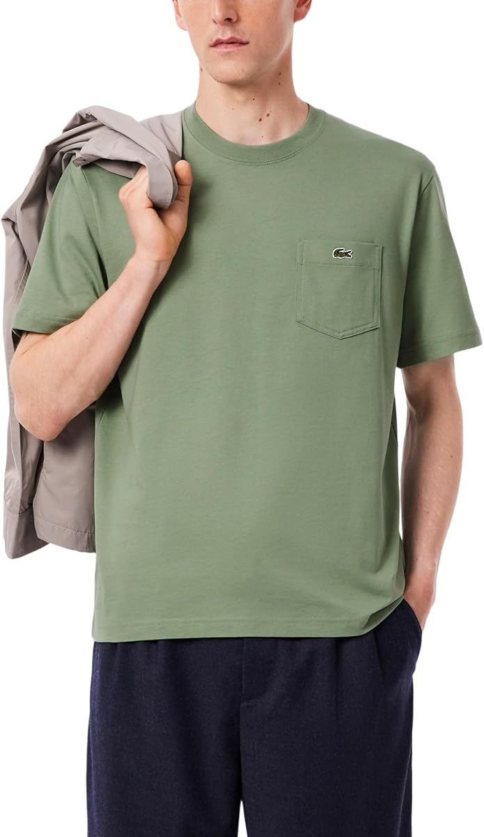 Camiseta de hombre Lacoste de algodón con bolsillo en el pecho