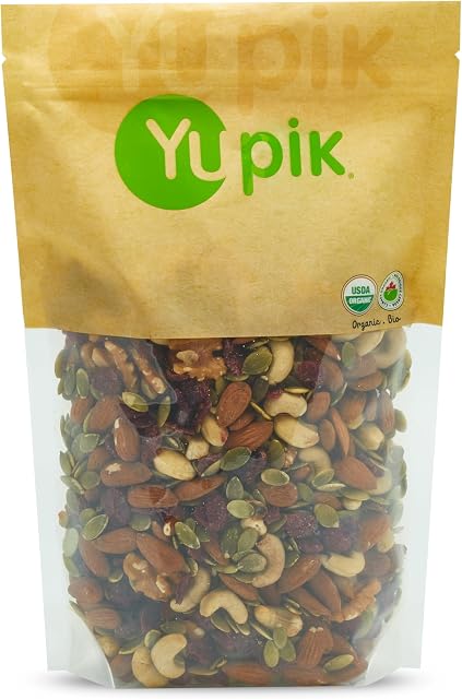 Yupik Organic Protein Boost Mix, 1kg, A Blend of Cashew, Almonds, Pumpkin Seeds, Walnuts & Cranberries, GMO Free, Gluten Free, Salt Free, Cholesterol Free, Source of Fiber & Iron