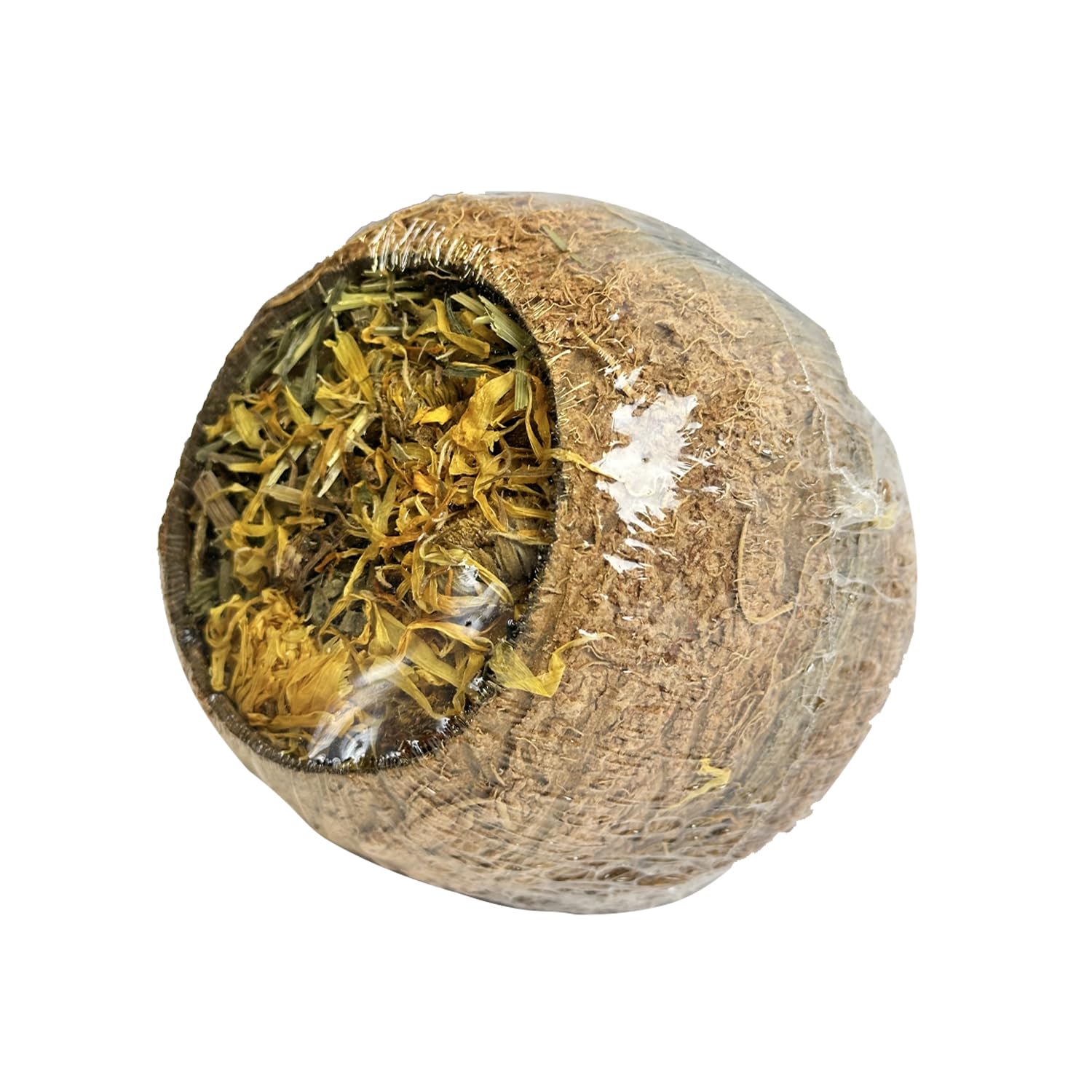 Happy Pet Forage Filled Coconuts for Small Animals 100% Natural Treat High Protein Snack Nutritious Healthy Tasty for Rabbits, Guinea Pigs and Hamsters