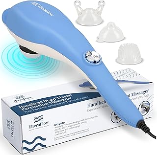 TheraFlow Deep Tissue Percussion Massager - Handheld Back Massager for Neck, Muscle, Shoulder, Foot, Leg, Calf Pain Relief...