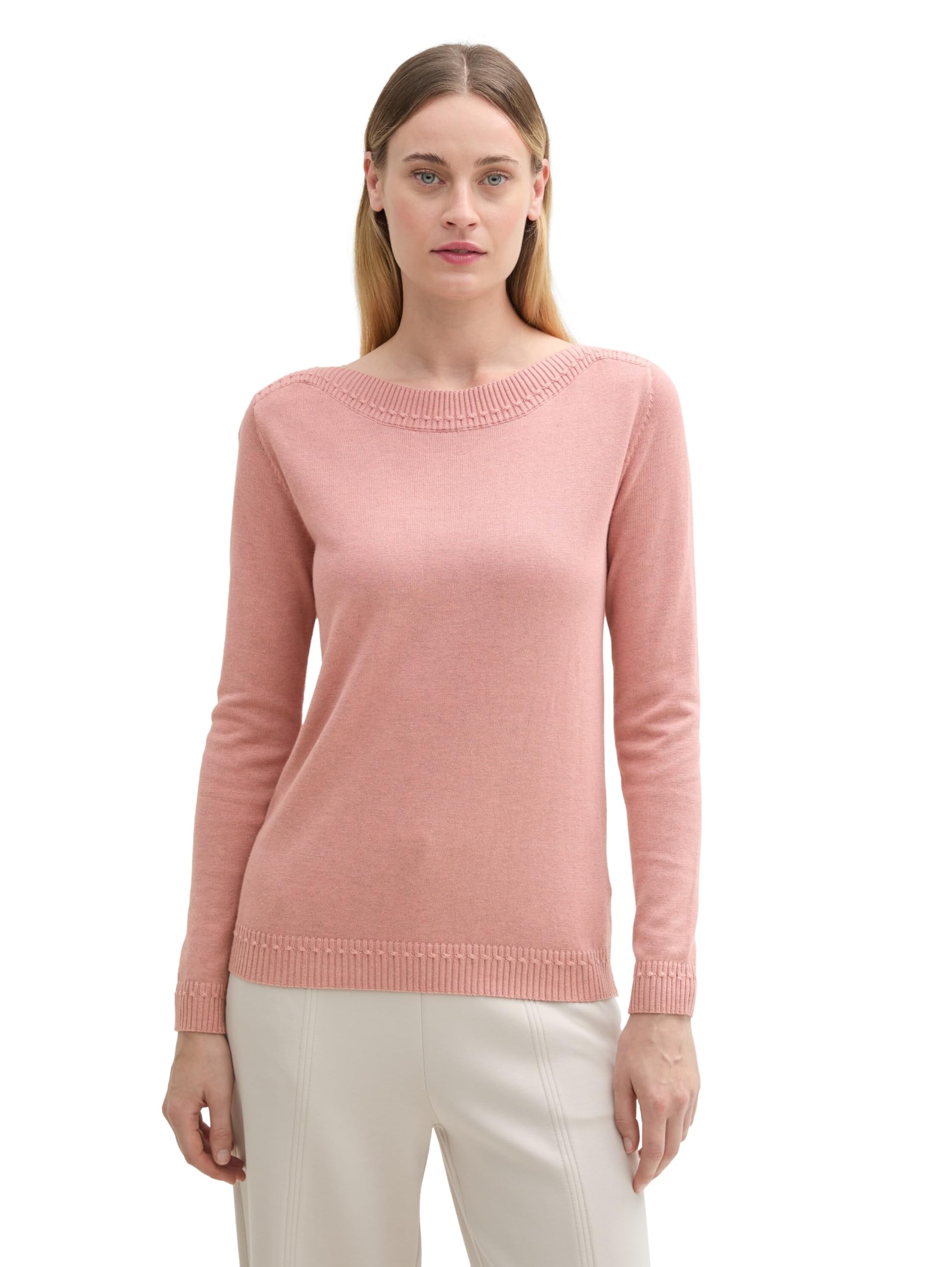 Tom Tailor Damen 1045347 Strickpullover mit U-Boot-Ausschnitt (1er Pack)