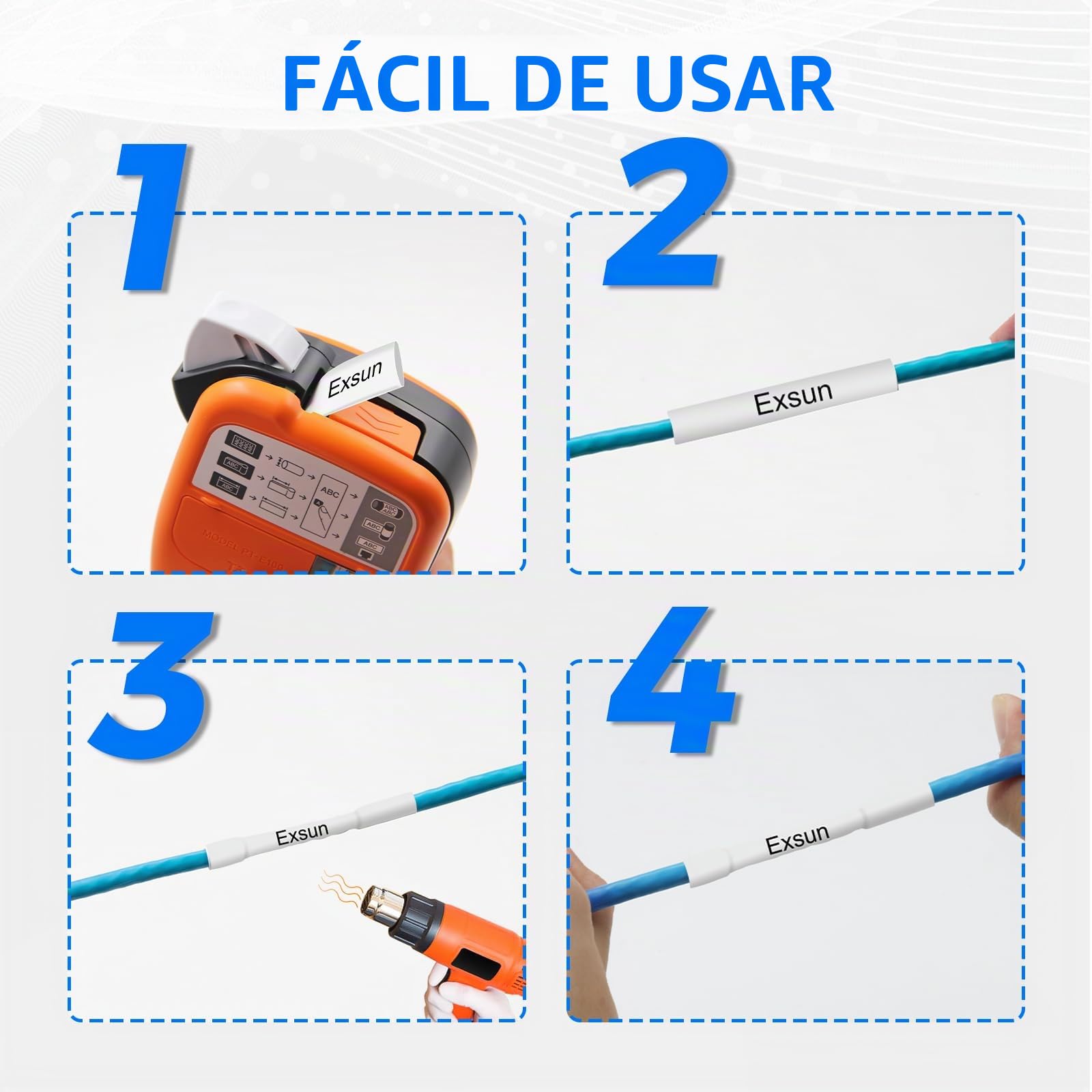 5,8mm Termocontraíble Cinta de Etiquetas Compatible para HSe-211 HSe211 Cinta de para Brother P-touch PT-E100 E110 E300 E550W D210 D410 P300BT E310BTVP E560BTVP, Negra sobre Blanco