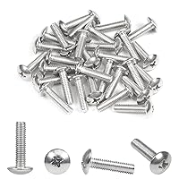 Vista 64 de MroMax Tornillos de máquina M2.0.197 x 0.157 in Tornillos Phillips Cross Truss Head Tornillo 304 Pernos de sujeción de acero inoxidable 15pcs