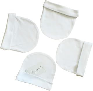 Picksparrow Unisex-Child Soft Cotton Newborn Baby Caps Set/Newborn Essentials (Solid White, Pack of 4) (0-3 Months) Price In India